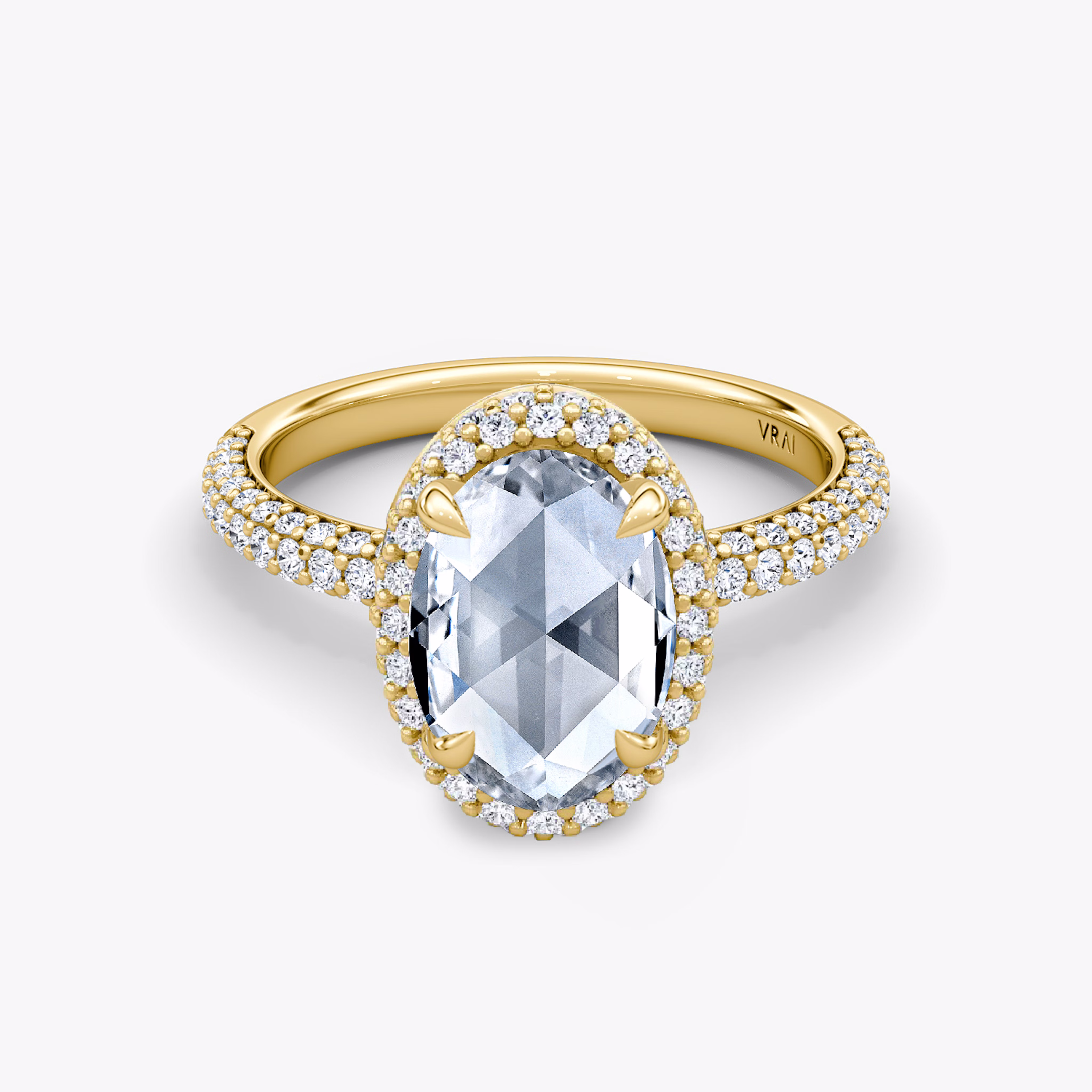 Oval Rose Cut Engagement Rings