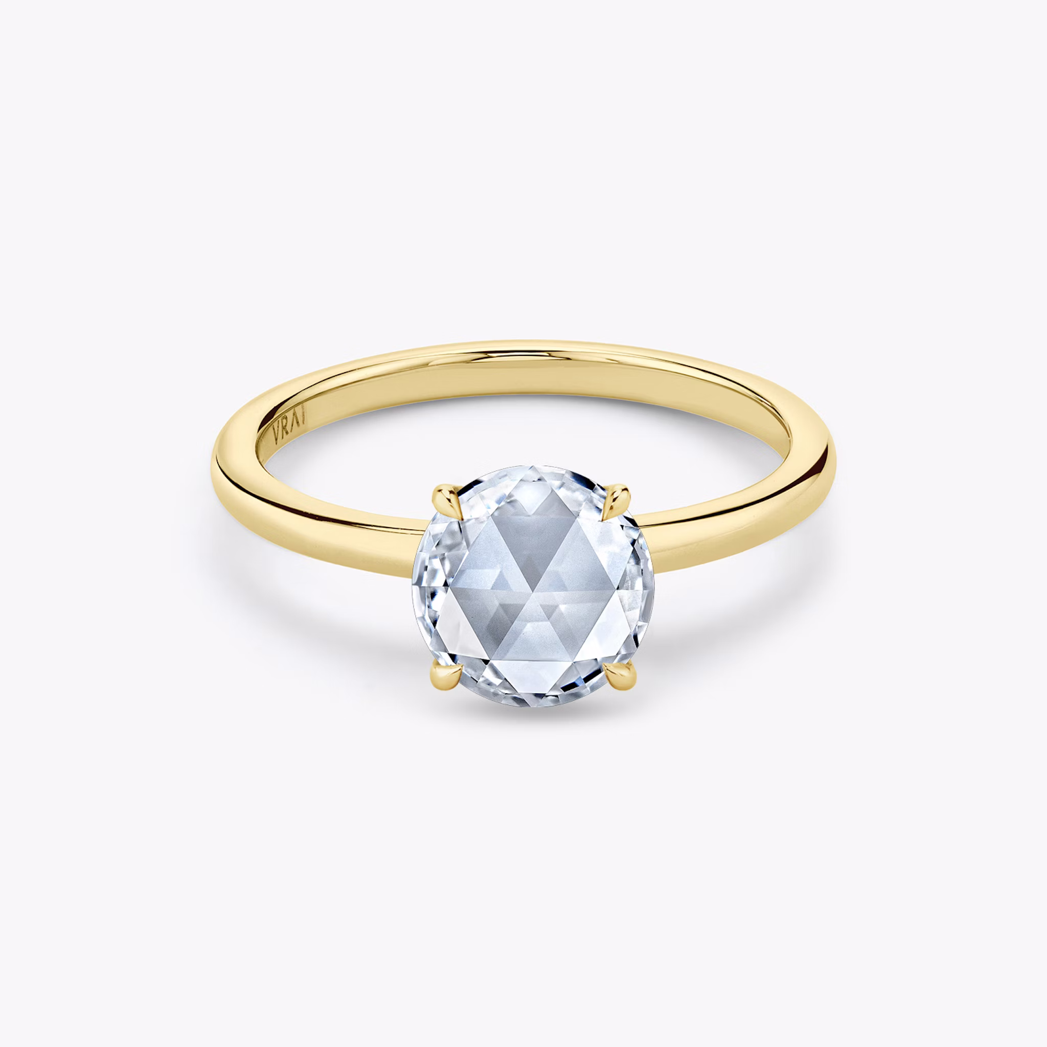 The Signature | Round Rose | 18k | Yellow Gold | bandAccent: Plain | bandWidth: standard | excludeFromFeed: null | hiddenHalo: no | diamondOrientation: vertical | caratWeight: other