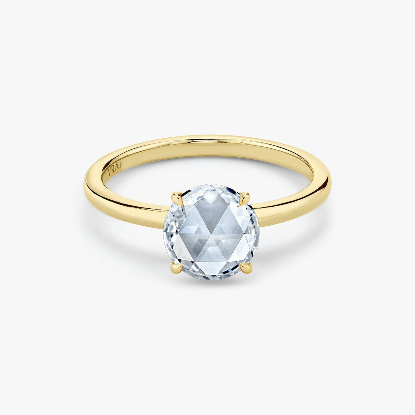 The Signature | Round Rose | 18k | Yellow Gold | bandAccent: Plain | bandWidth: standard | excludeFromFeed: null | hiddenHalo: no | diamondOrientation: vertical | caratWeight: other