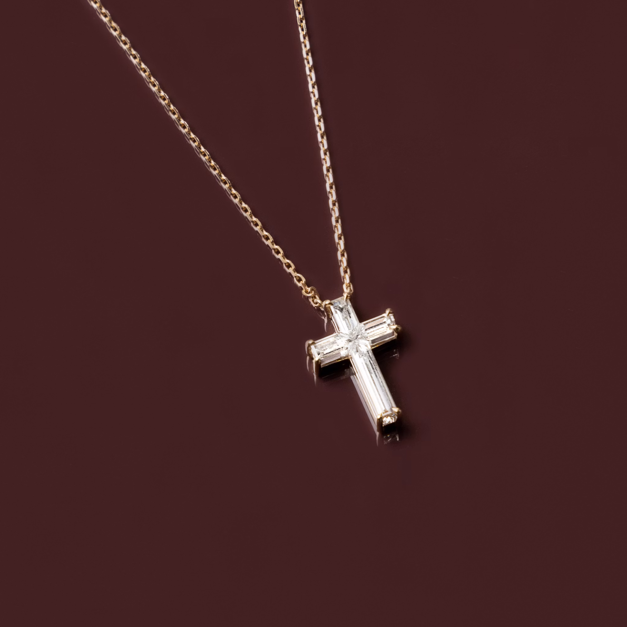 Petite Cross Necklace | cross | 14k | White Gold | chainLength: 16-18