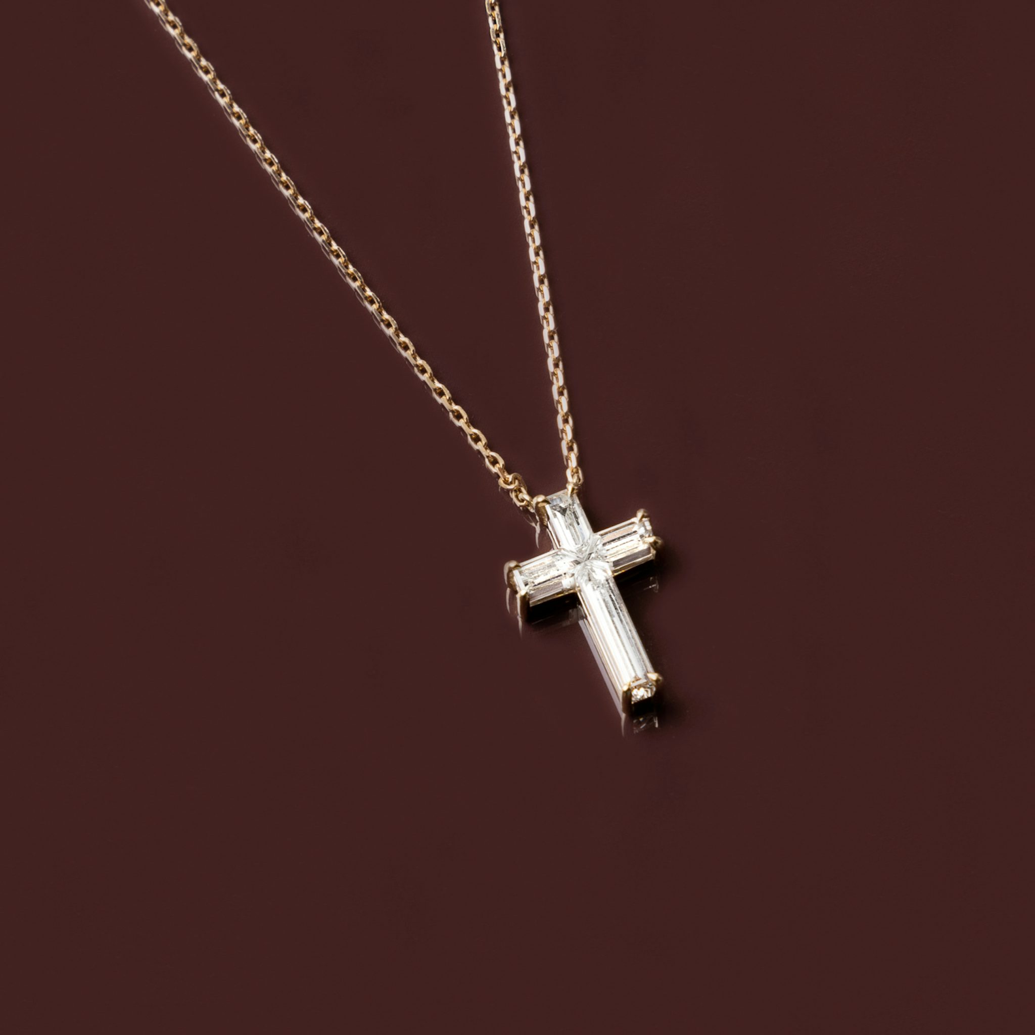 Petite Cross Necklace | cross | 14k | White Gold | chainLength: 16-18