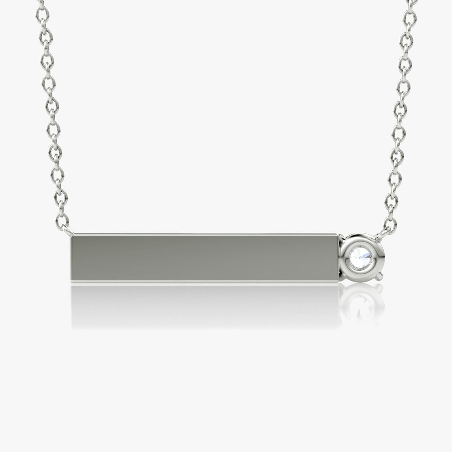 Collar Solitaire Bar | Brillante | Plata esterlina | chainLength: 16-18