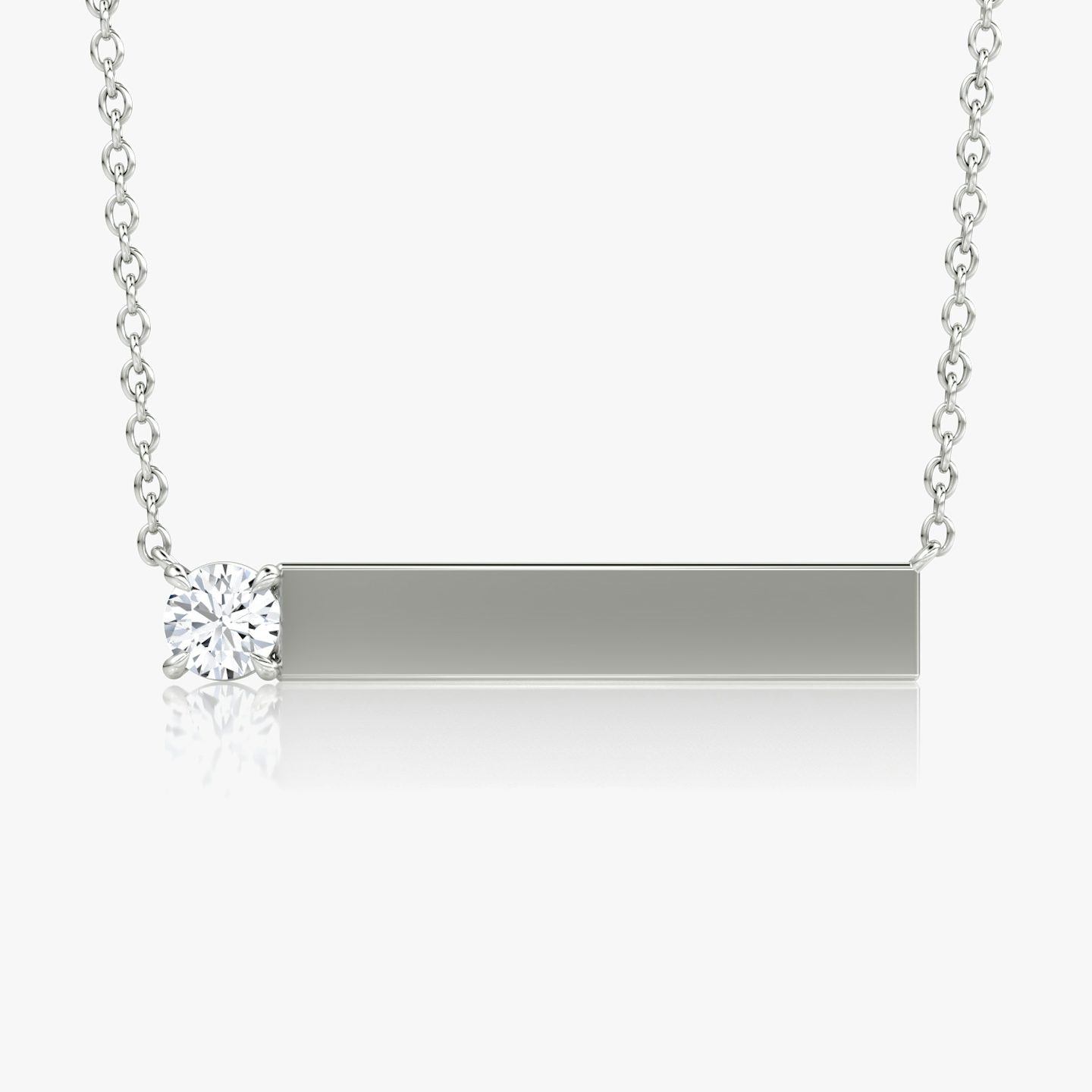 Collar Solitaire Bar | Brillante | Plata esterlina | chainLength: 16-18