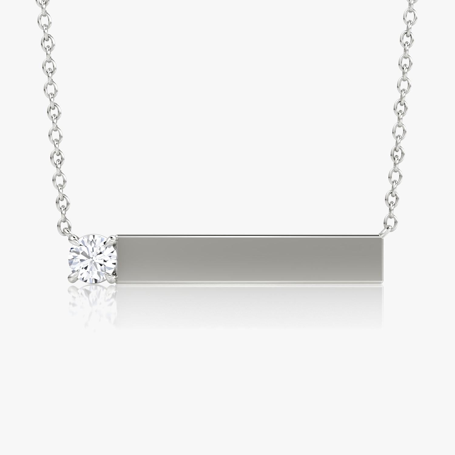 Solitaire Bar Necklace in Sterling Silver | VRAI