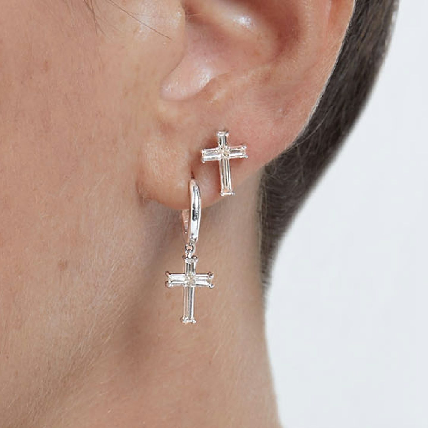Petite Cross Stud | cross | 14k | White Gold