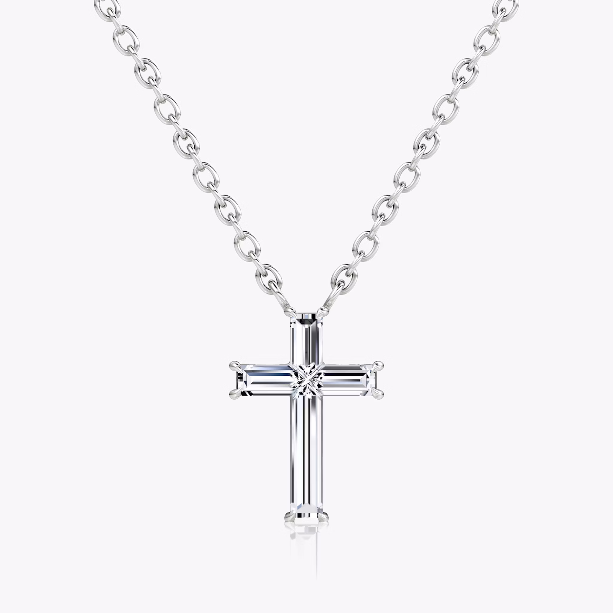 Petite Cross Necklace | cross | 14k | White Gold | chainLength: 16-18