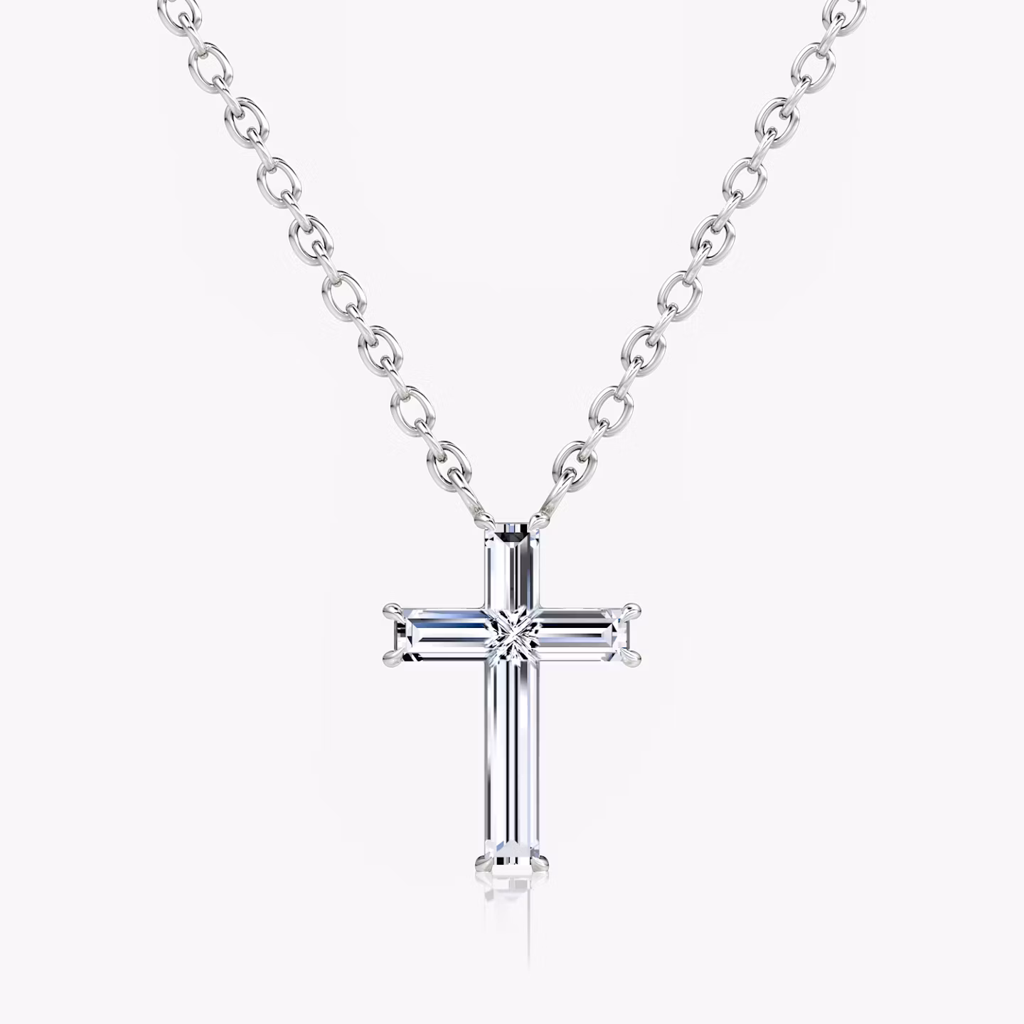 Collar Petite Cruz cross | White Gold
