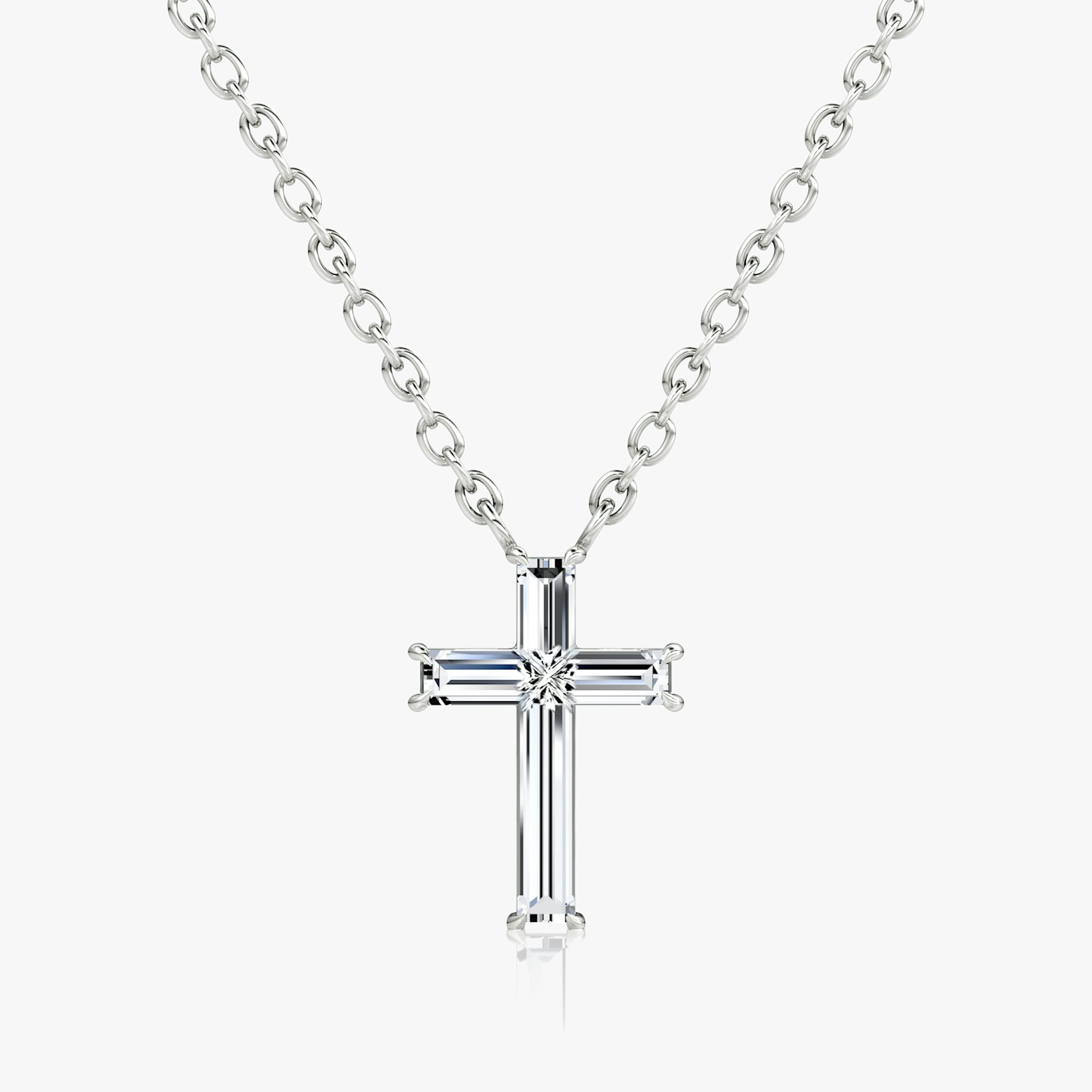 Petite Cross Necklace | cross | 14k | White Gold | chainLength: 16-18