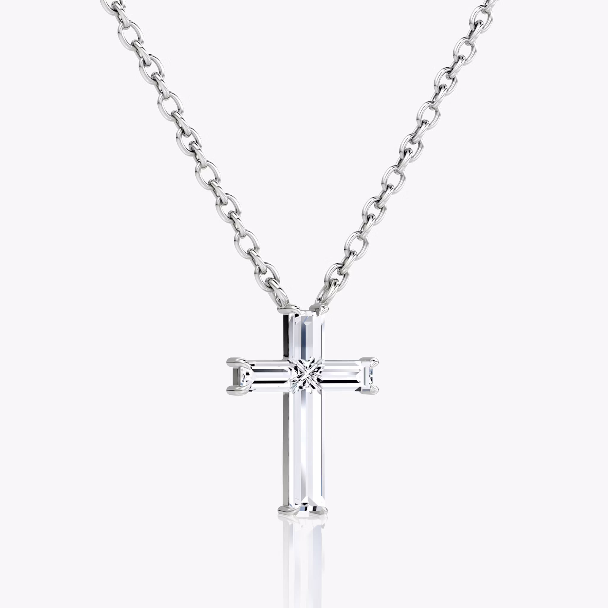 Petite Cross Necklace | cross | 14k | White Gold | chainLength: 16-18