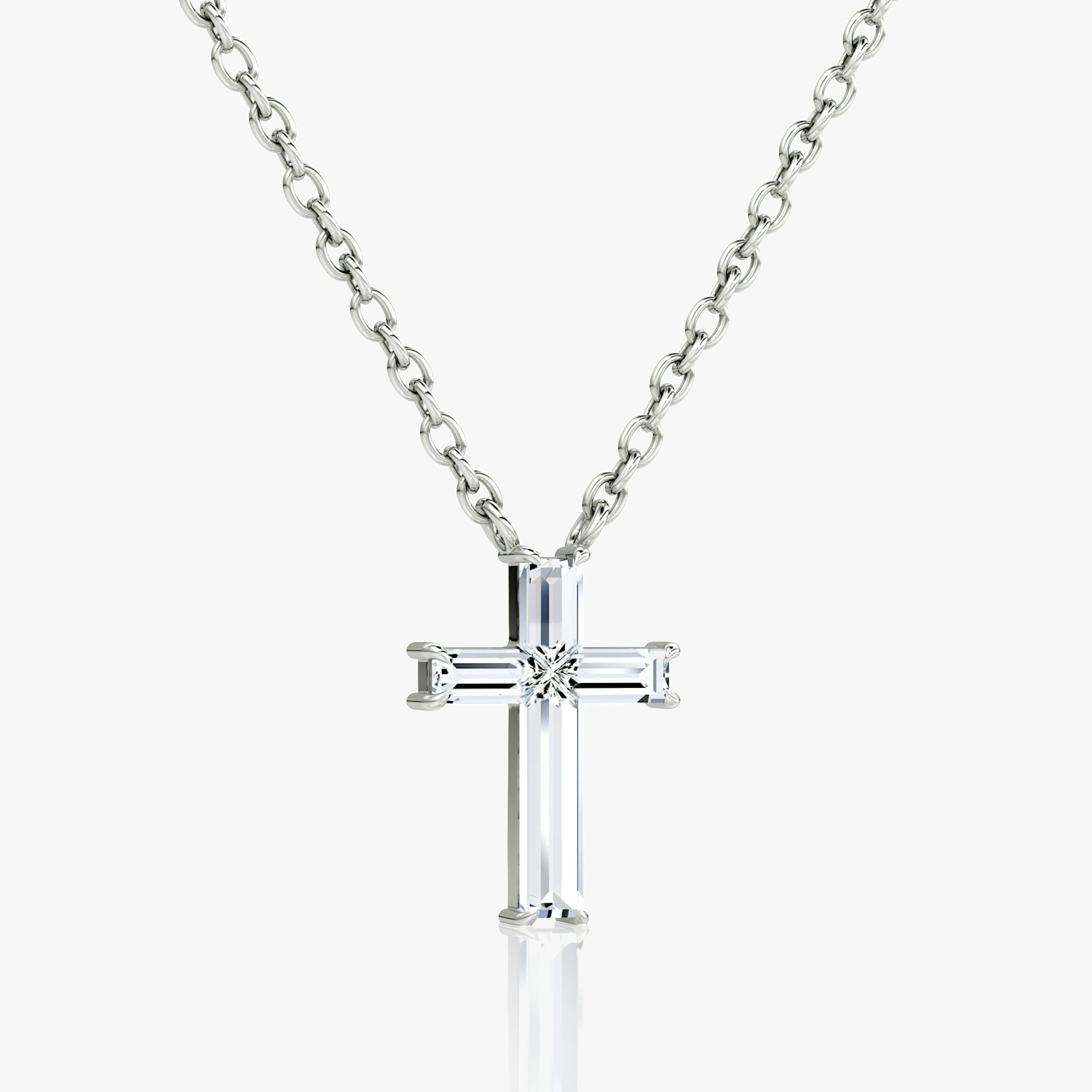 Petite Cross Necklace | cross | 14k | White Gold | chainLength: 16-18