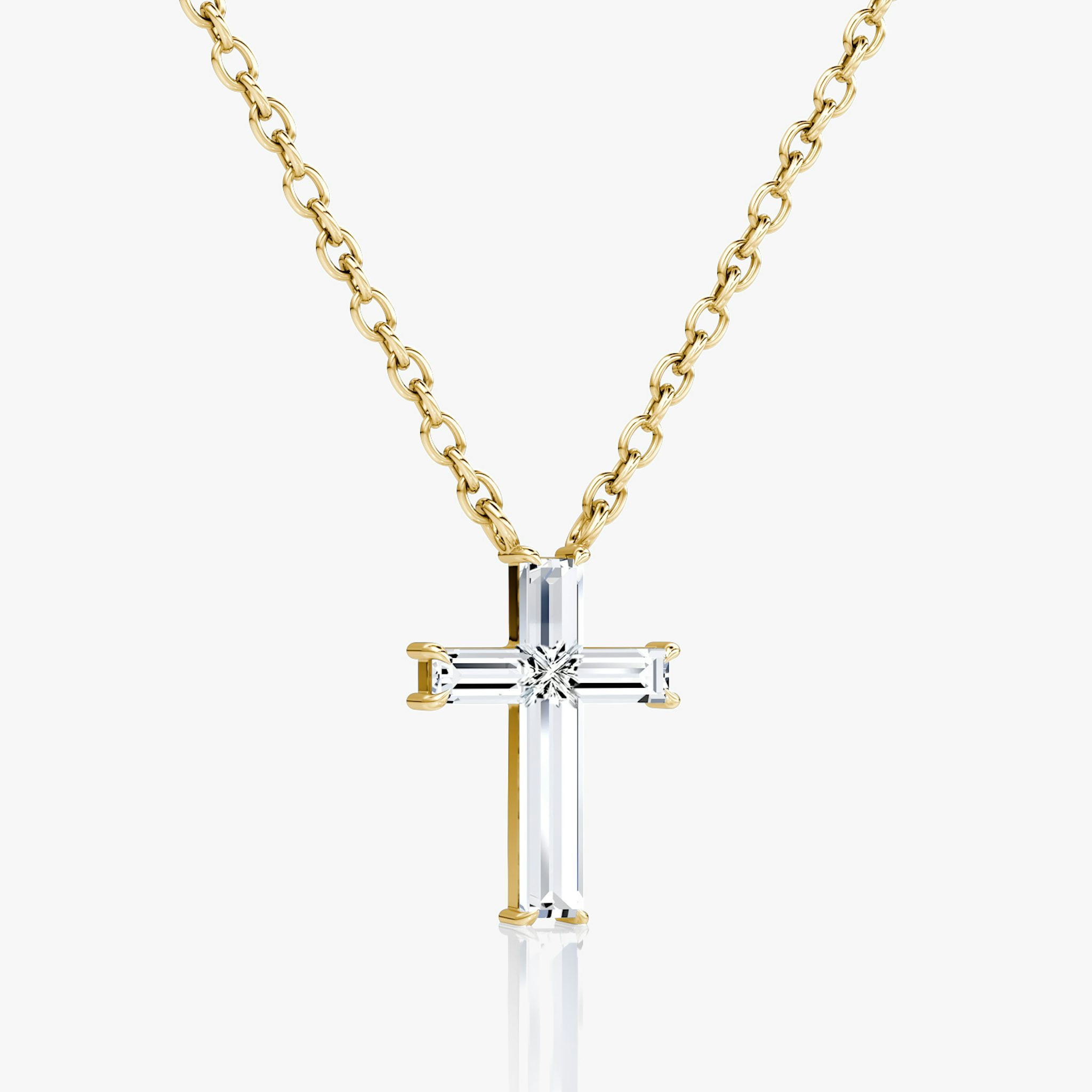 Petite Cross Necklace | cross | 14k | Yellow Gold | chainLength: 16-18
