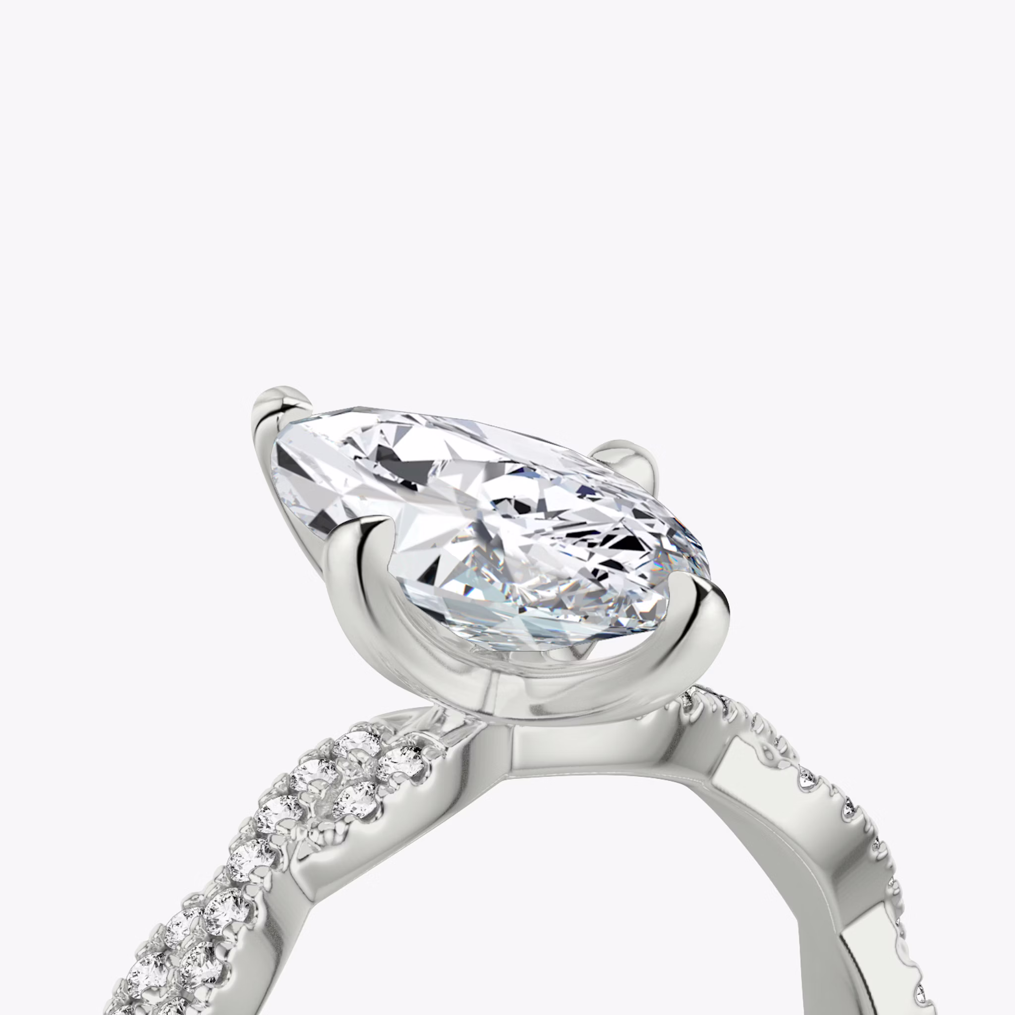 The Twisted Classic | Marquise | Platinum | bandAccent: Double pavé | diamondOrientation: vertical | caratWeight: other