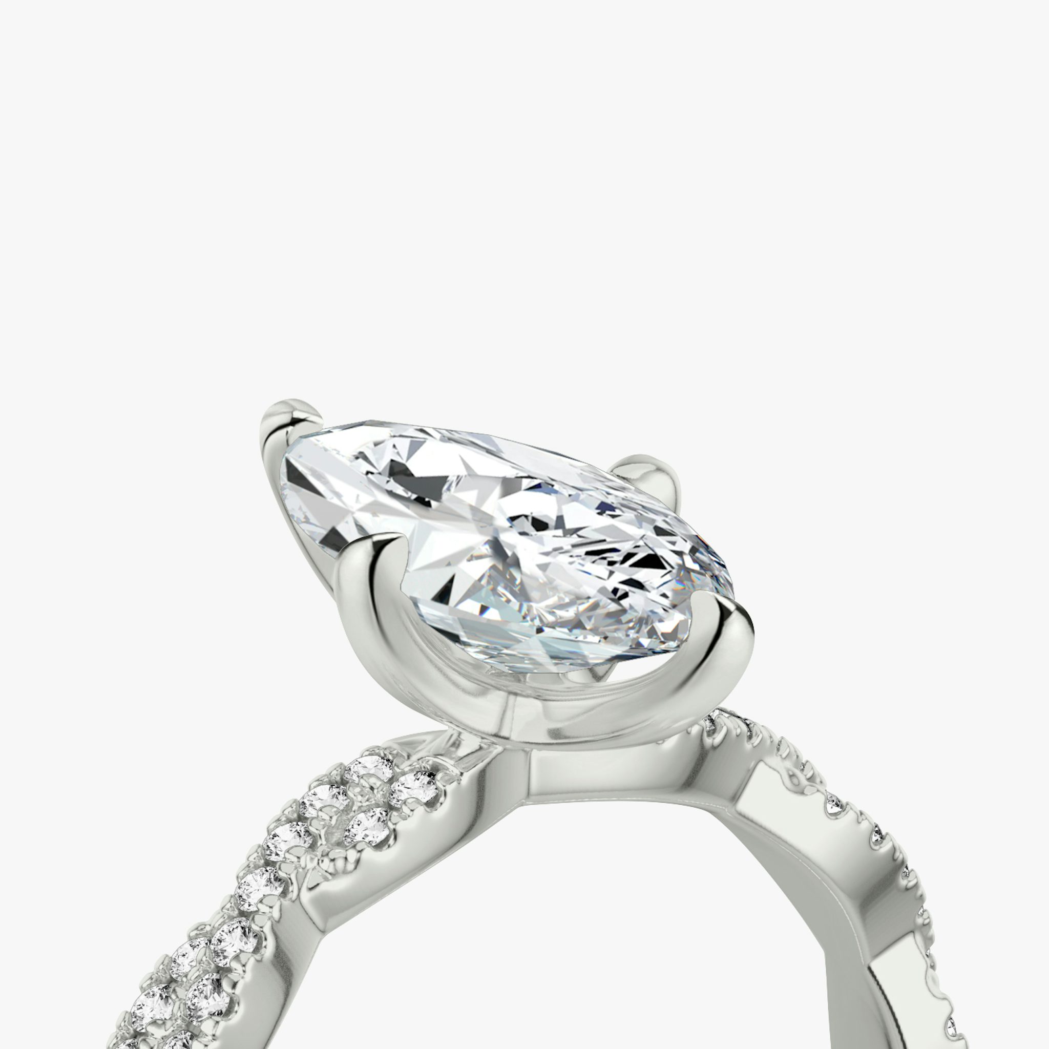 The Twisted Classic | Marquise | Platinum | bandAccent: Double pavé | diamondOrientation: vertical | caratWeight: other