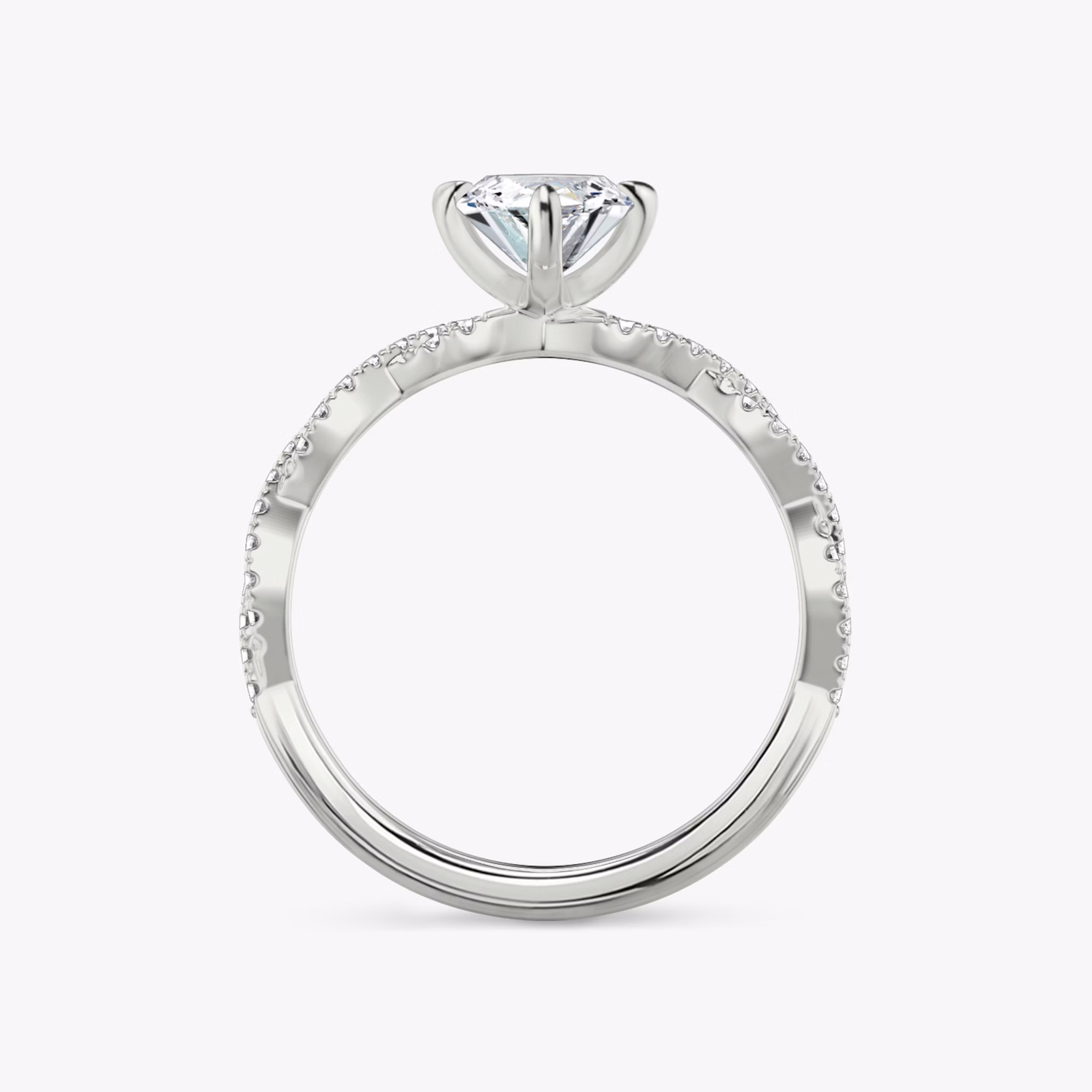 The Twisted Classic | Marquise | Platinum | bandAccent: Double pavé | diamondOrientation: vertical | caratWeight: other