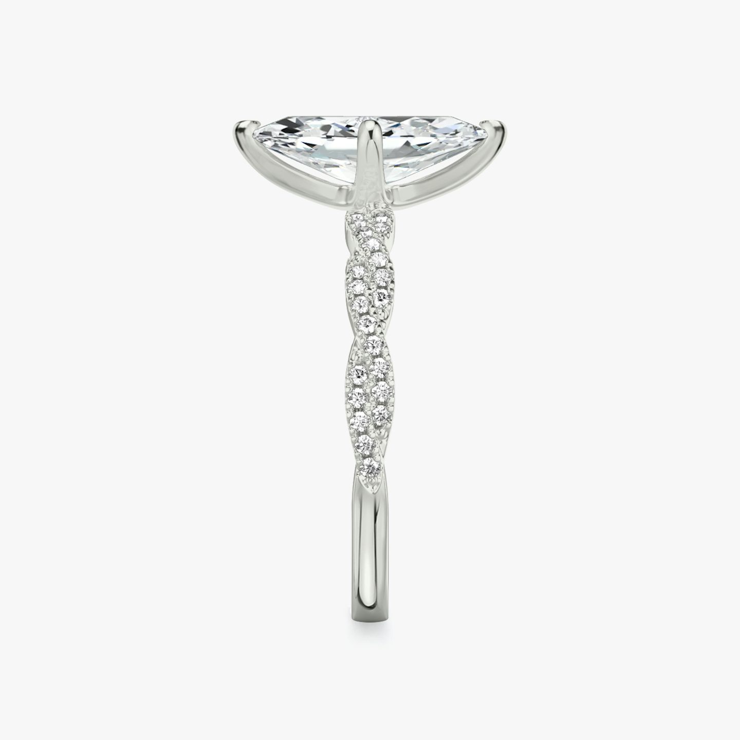 The Twisted Classic | Marquise | Platinum | bandAccent: Double pavé | diamondOrientation: vertical | caratWeight: other