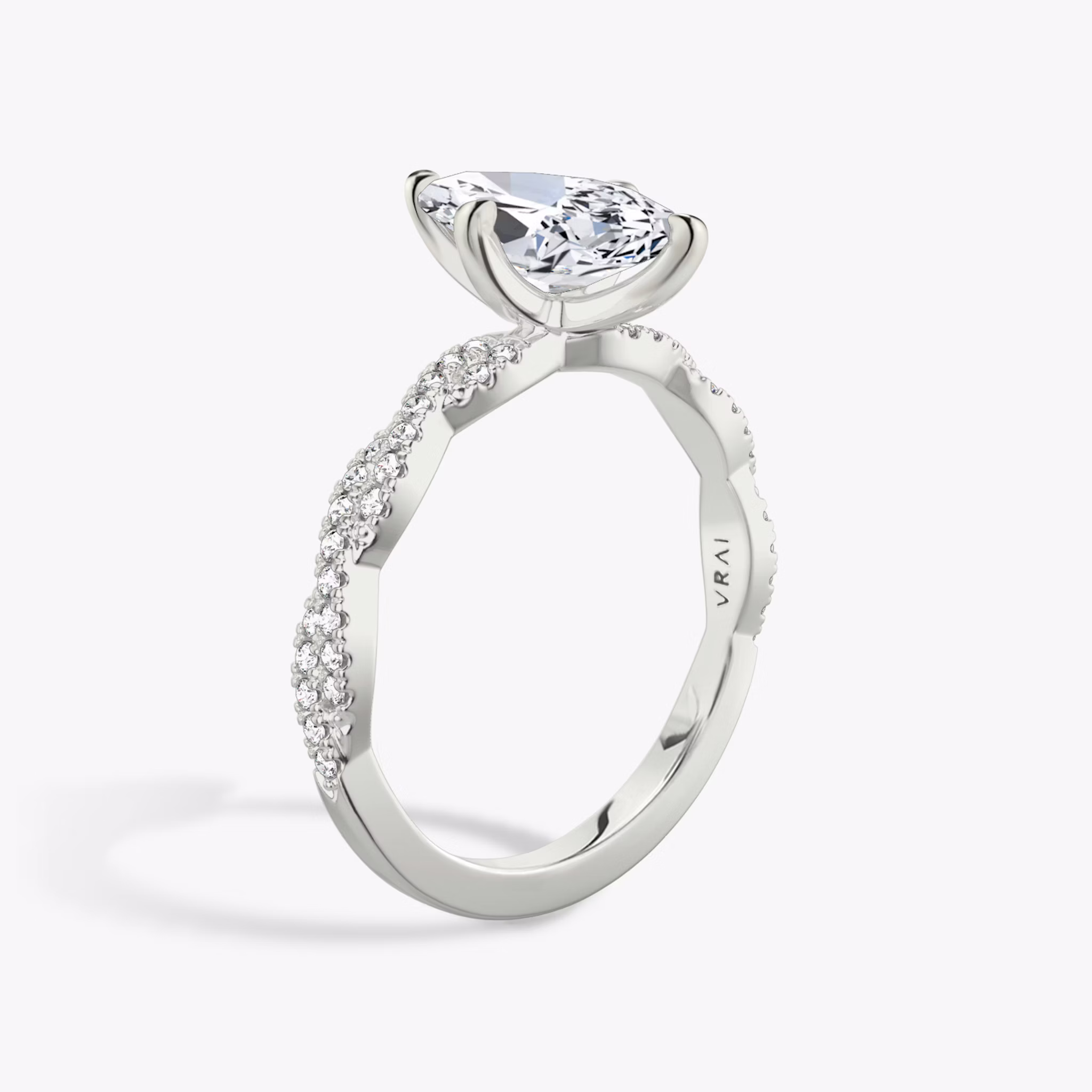 The Twisted Classic | Marquise | Platinum | bandAccent: Double pavé | diamondOrientation: vertical | caratWeight: other