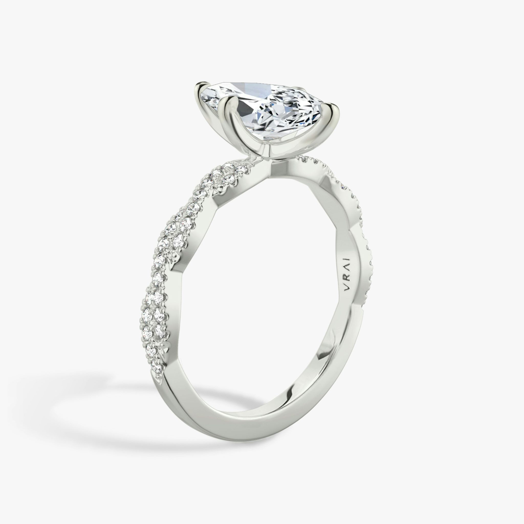 The Twisted Classic | Marquise | Platinum | bandAccent: Double pavé | diamondOrientation: vertical | caratWeight: other