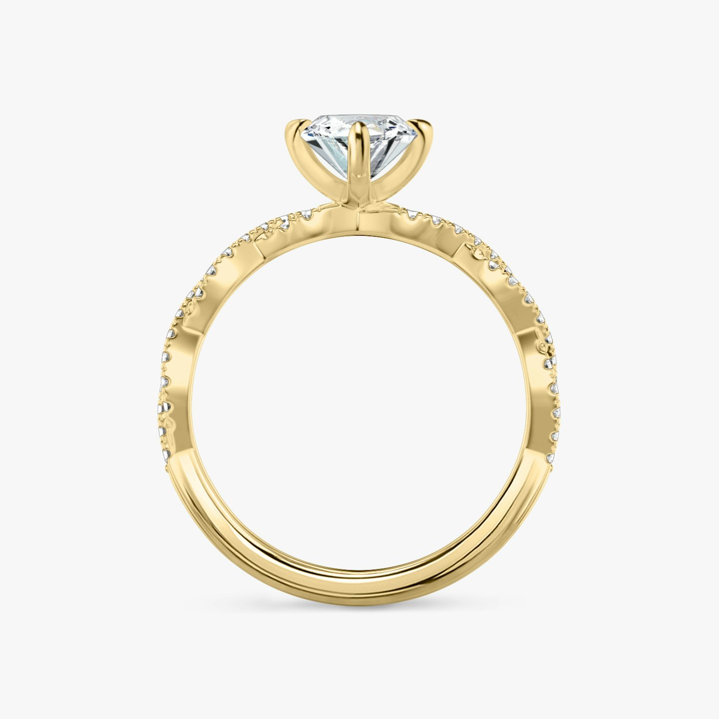 The Twisted Classic | Marquise | 18k | Yellow Gold | bandAccent: Double pavé | diamondOrientation: vertical | caratWeight: other