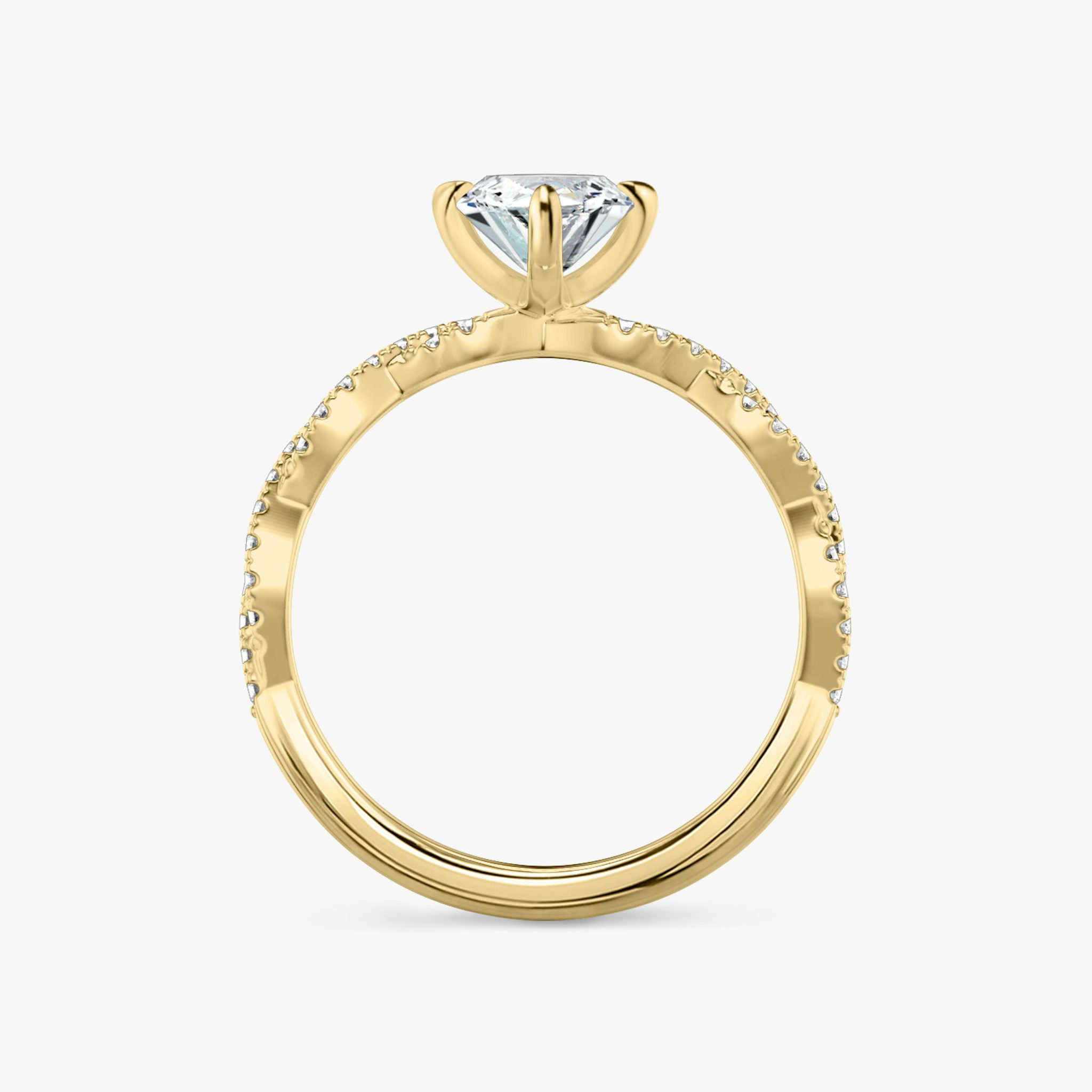 The Twisted Classic | Marquise | 18k | Yellow Gold | bandAccent: Double pavé | diamondOrientation: vertical | caratWeight: other