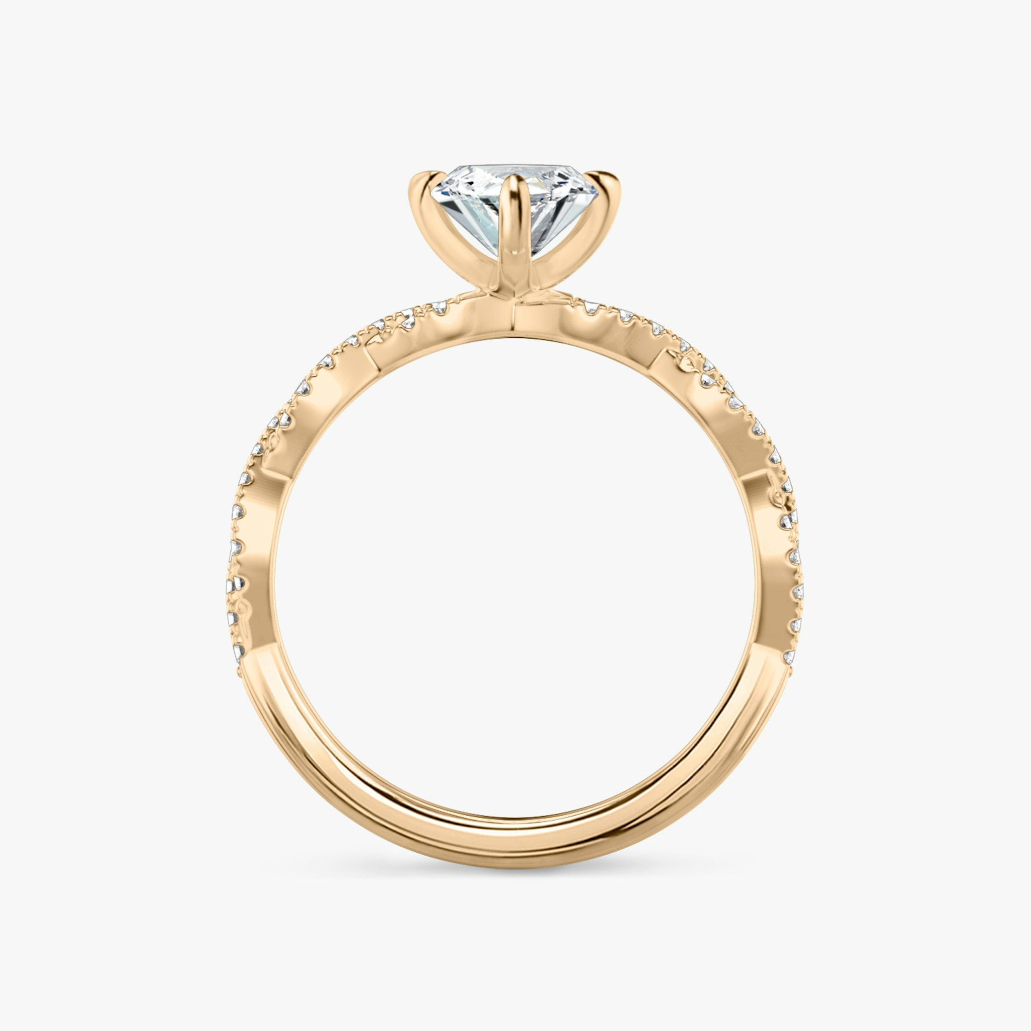 The Twisted Classic | Marquise | 14k | Rose Gold | bandAccent: Double pavé | diamondOrientation: vertical | caratWeight: other