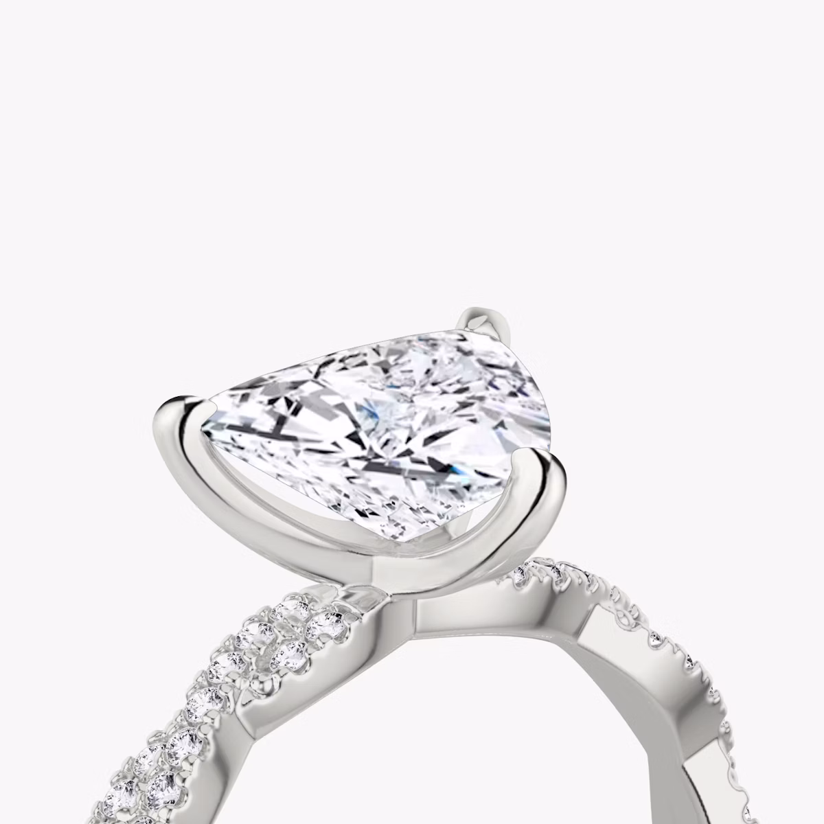The Twisted Classic | Trillion | Platinum | bandAccent: Double pavé | diamondOrientation: vertical | caratWeight: other