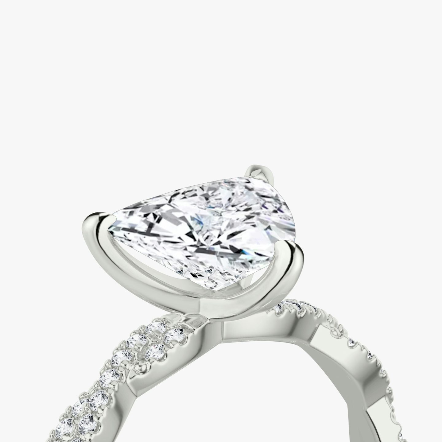 The Twisted Classic | Trillion | Platinum | bandAccent: Double pavé | diamondOrientation: vertical | caratWeight: other