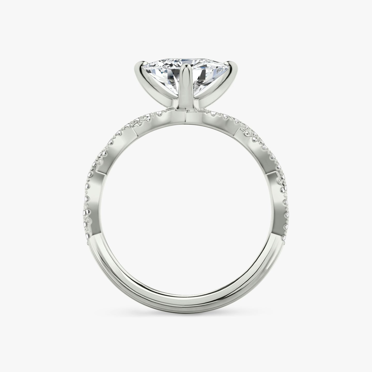 The Twisted Classic | Trillion | Platinum | bandAccent: Double pavé | diamondOrientation: vertical | caratWeight: other