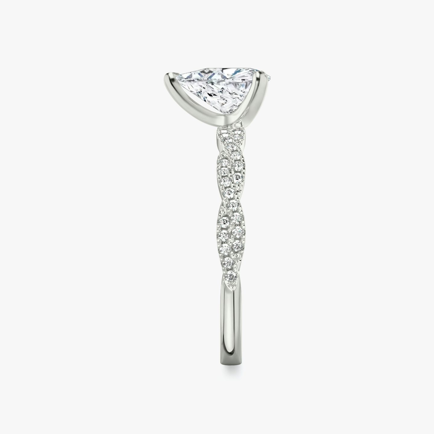 The Twisted Classic | Trillion | Platinum | bandAccent: Double pavé | diamondOrientation: vertical | caratWeight: other
