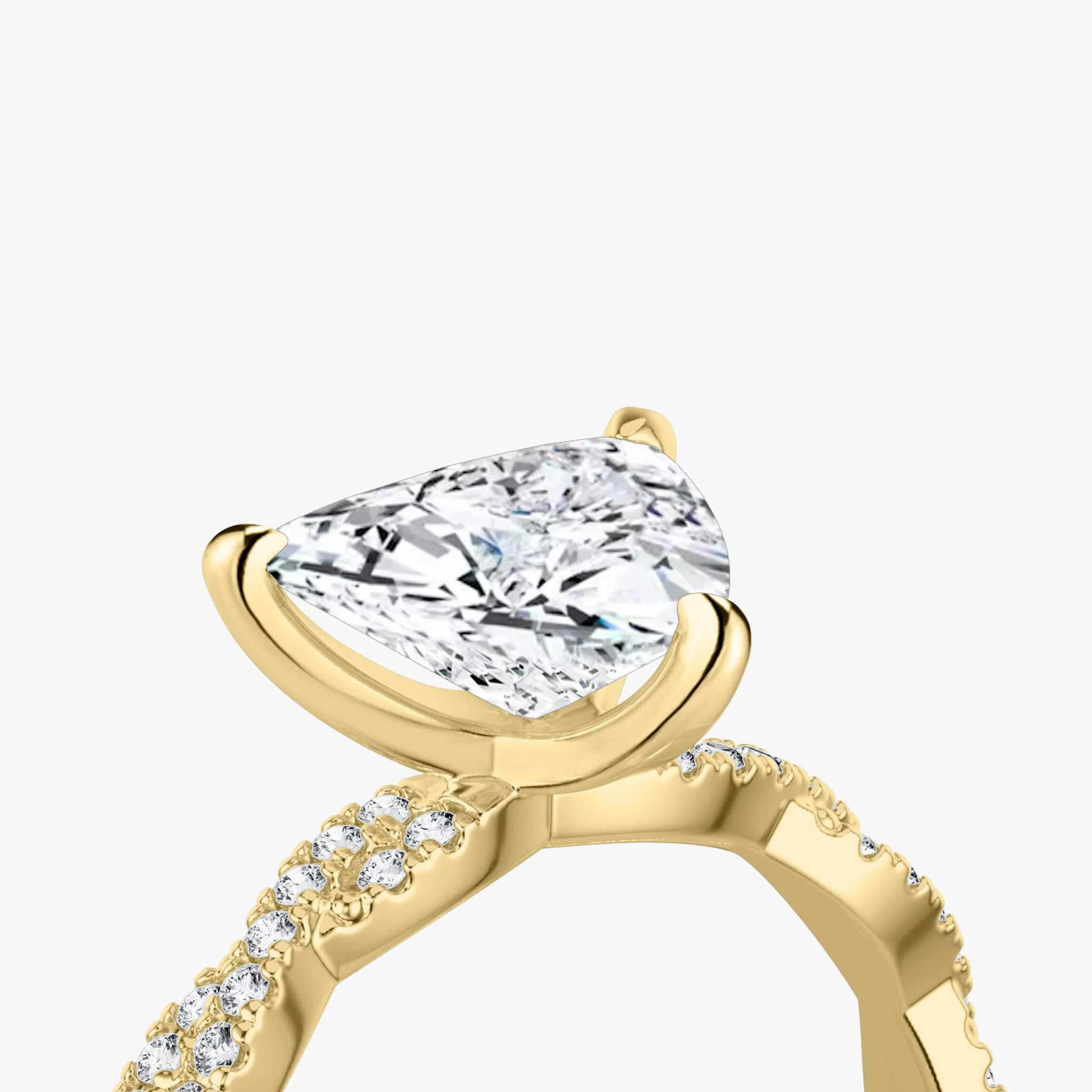 The Twisted Classic | Trillion | 18k | Yellow Gold | bandAccent: Double pavé | diamondOrientation: vertical | caratWeight: other
