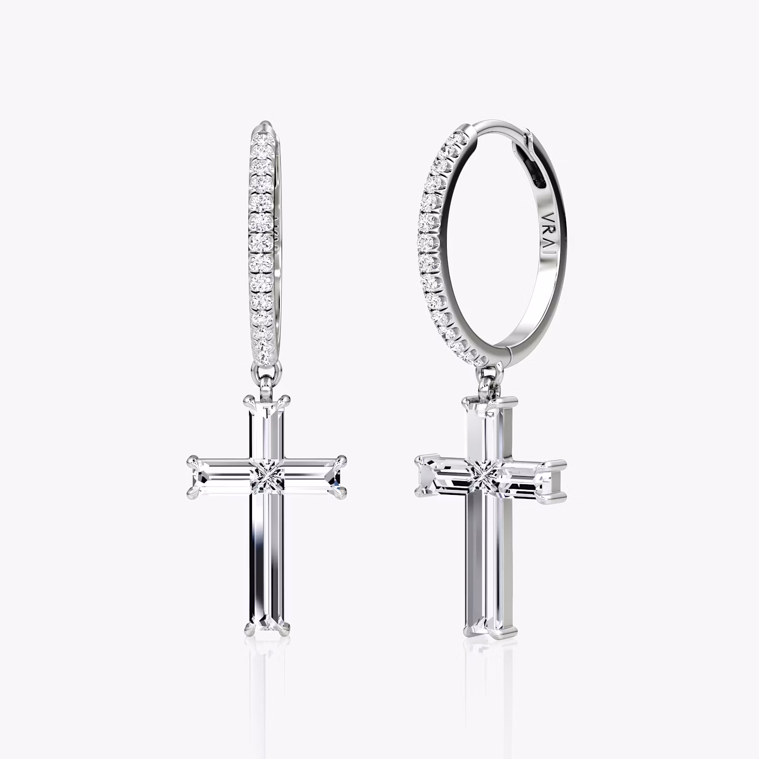 Petite Cross Huggie Hoop