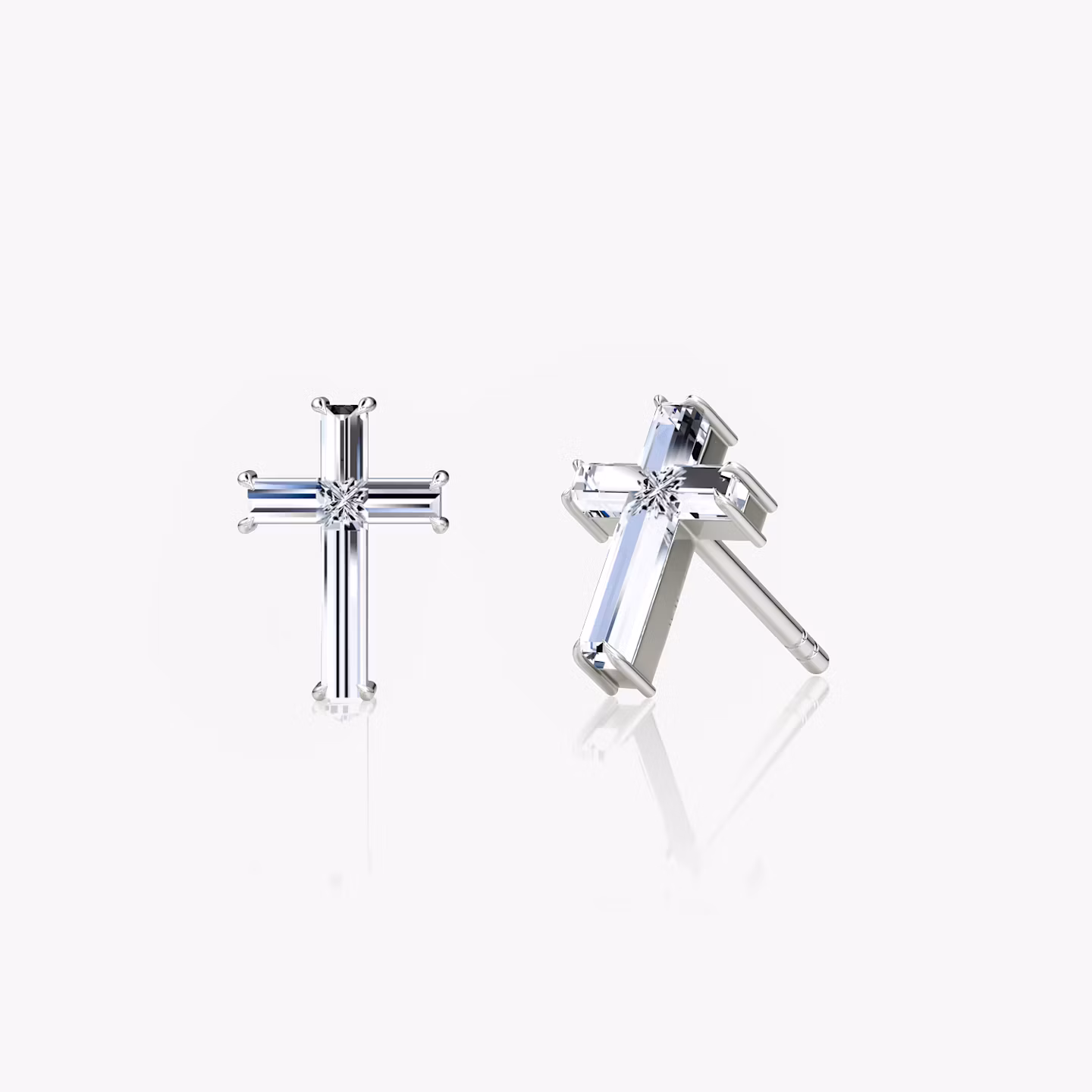 Pendiente Petite Cruz cross | White Gold