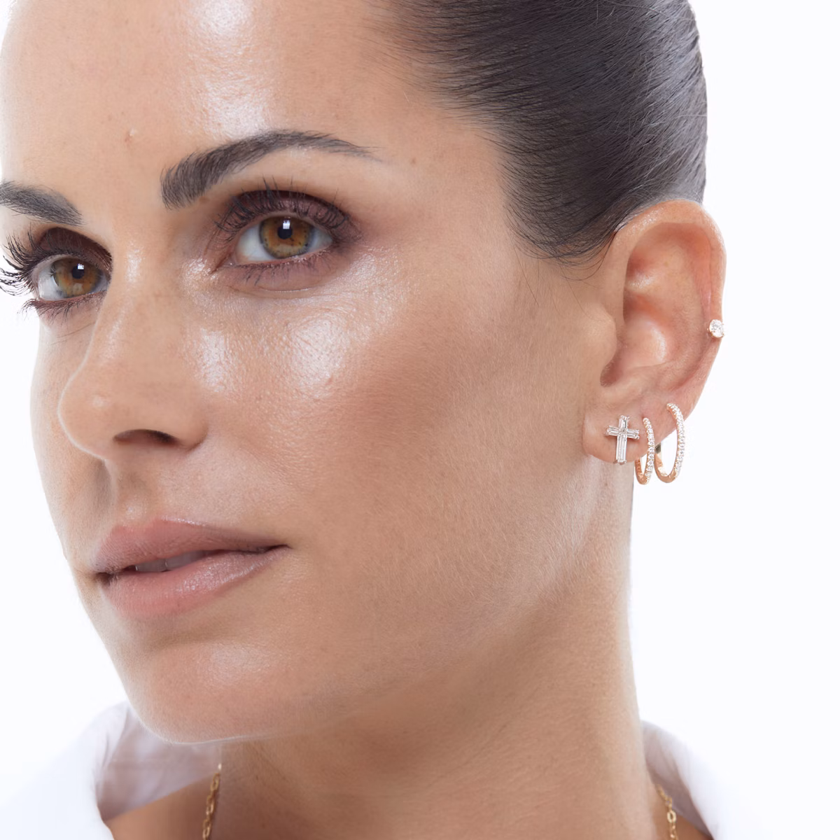 Petite Cross Stud | cross | 14k | White Gold