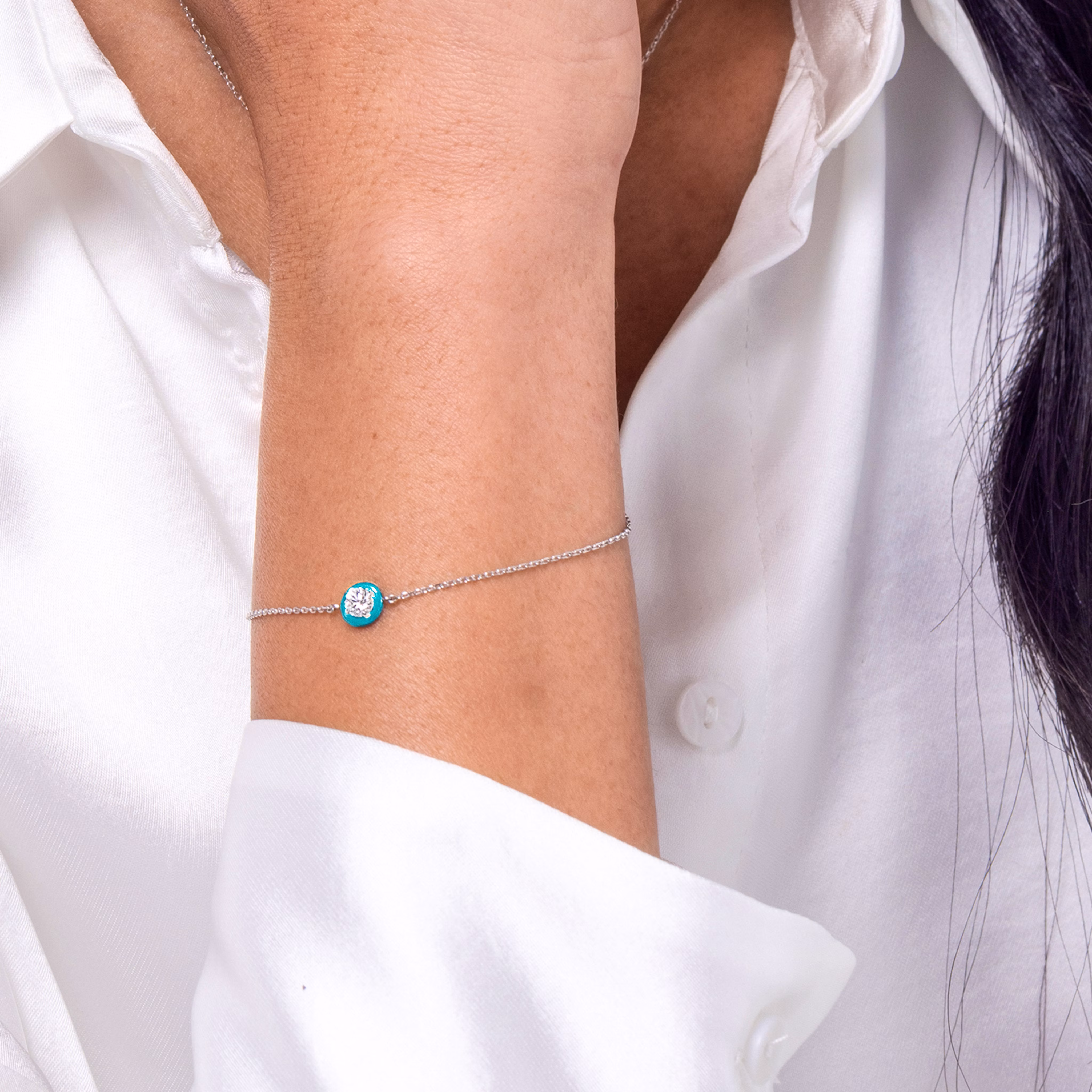 Yellow or Turquoise Aura Solitaire Bracelet