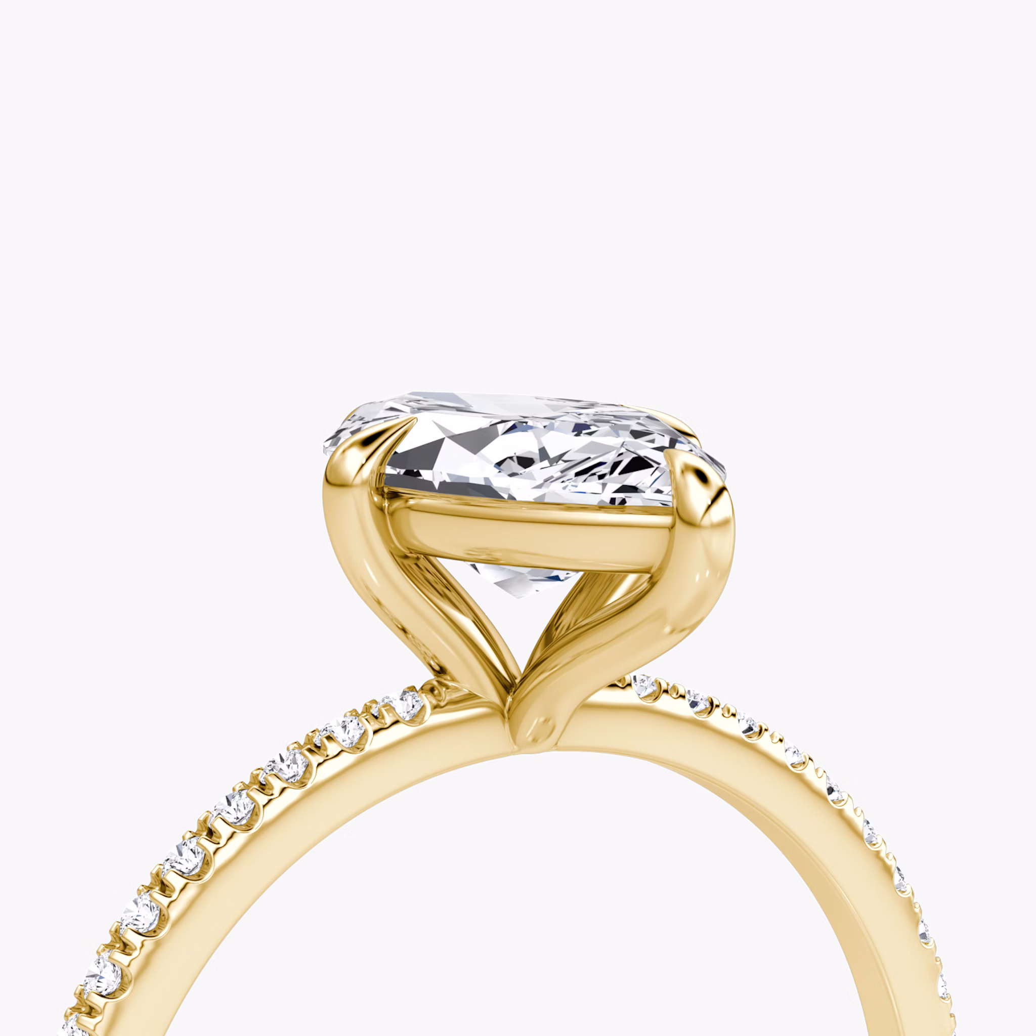 The Petite 4-Prong Solitaire | Marquise | 18k | Yellow Gold | bandAccent: Pavé | diamondOrientation: vertical | caratWeight: other