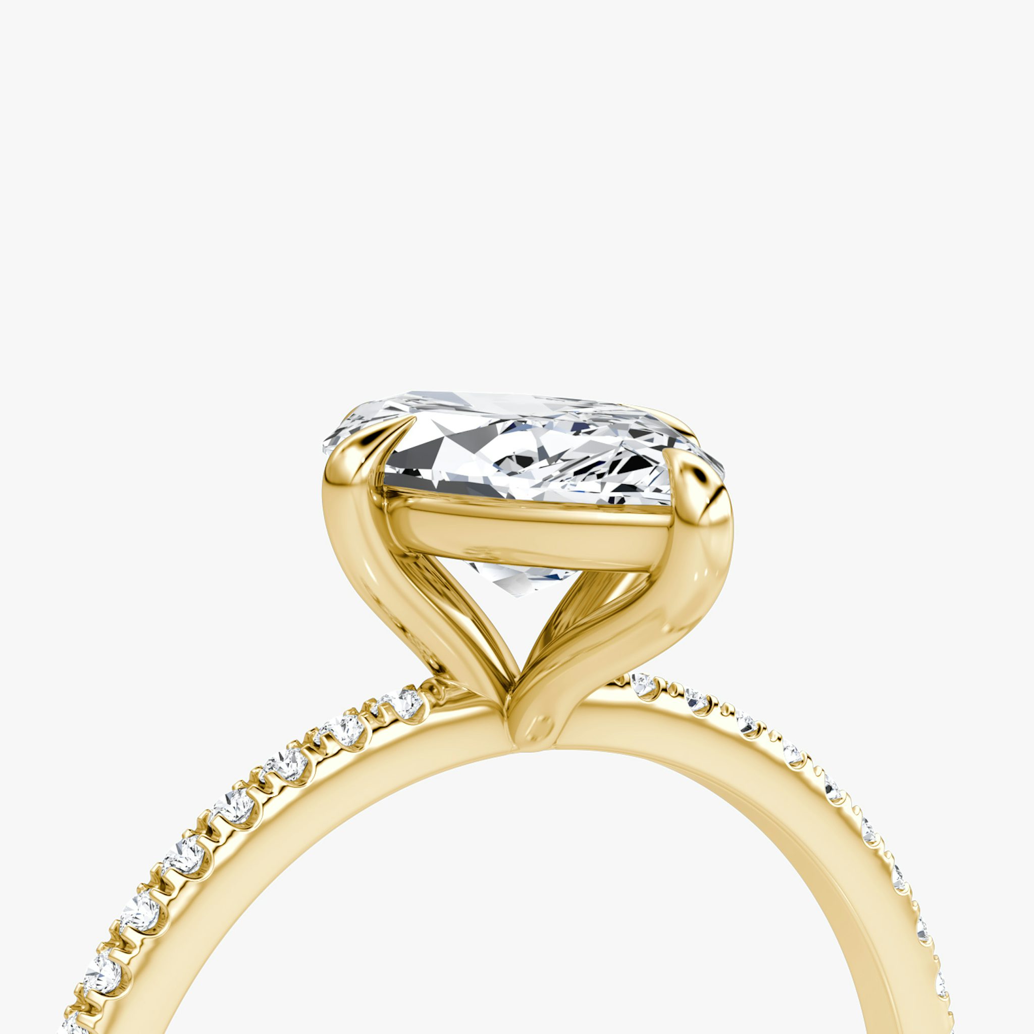 The Petite 4-Prong Solitaire | Marquise | 18k | Yellow Gold | bandAccent: Pavé | diamondOrientation: vertical | caratWeight: other