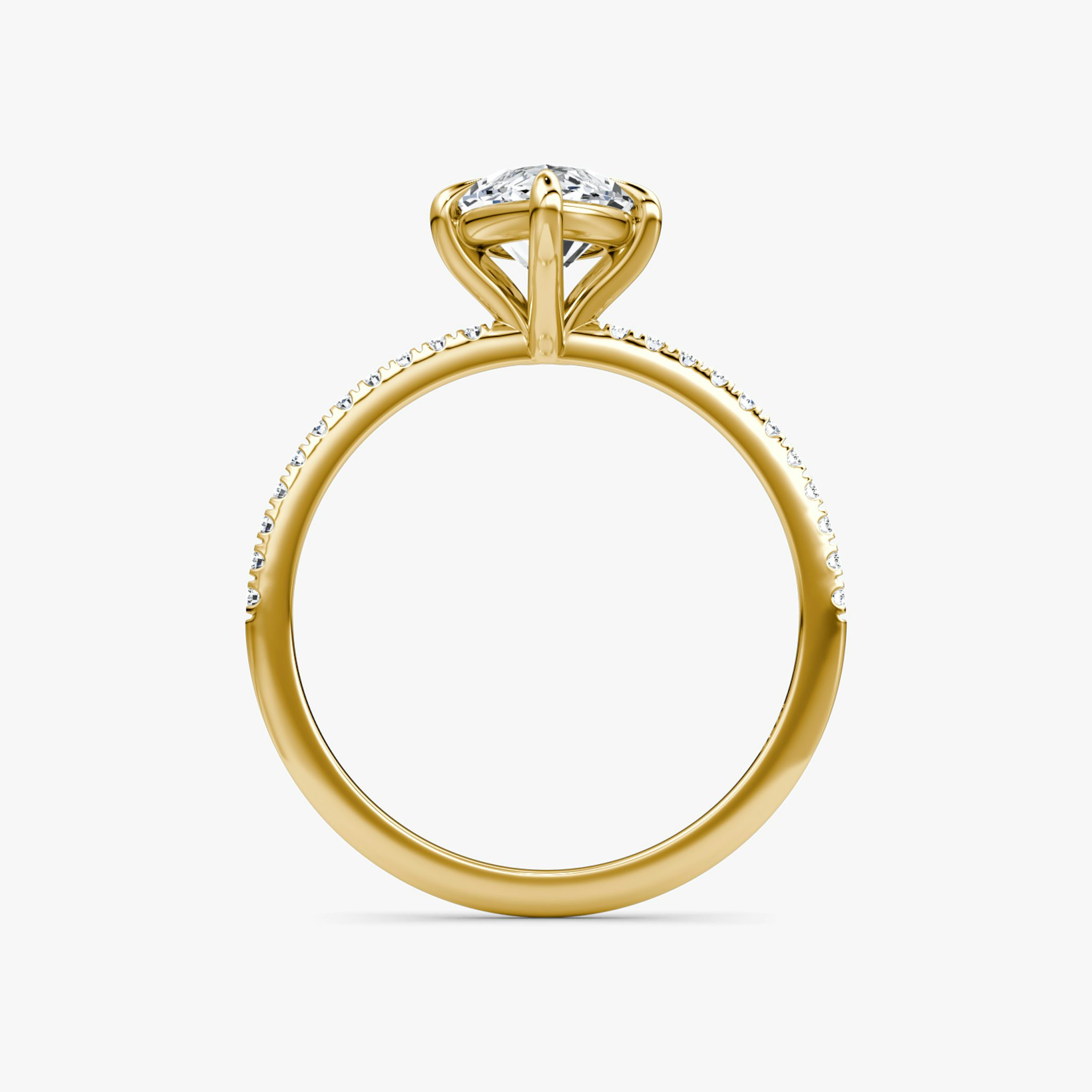 The Petite 4-Prong Solitaire | Marquise | 18k | Yellow Gold | bandAccent: Pavé | diamondOrientation: vertical | caratWeight: other
