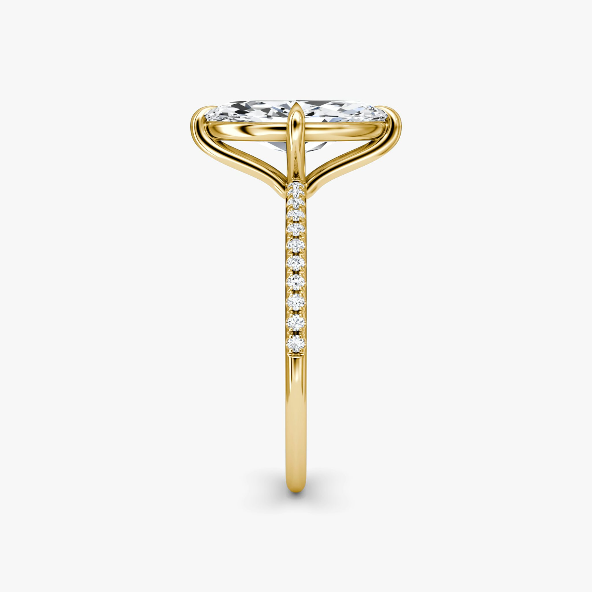 The Petite 4-Prong Solitaire | Marquise | 18k | Yellow Gold | bandAccent: Pavé | diamondOrientation: vertical | caratWeight: other