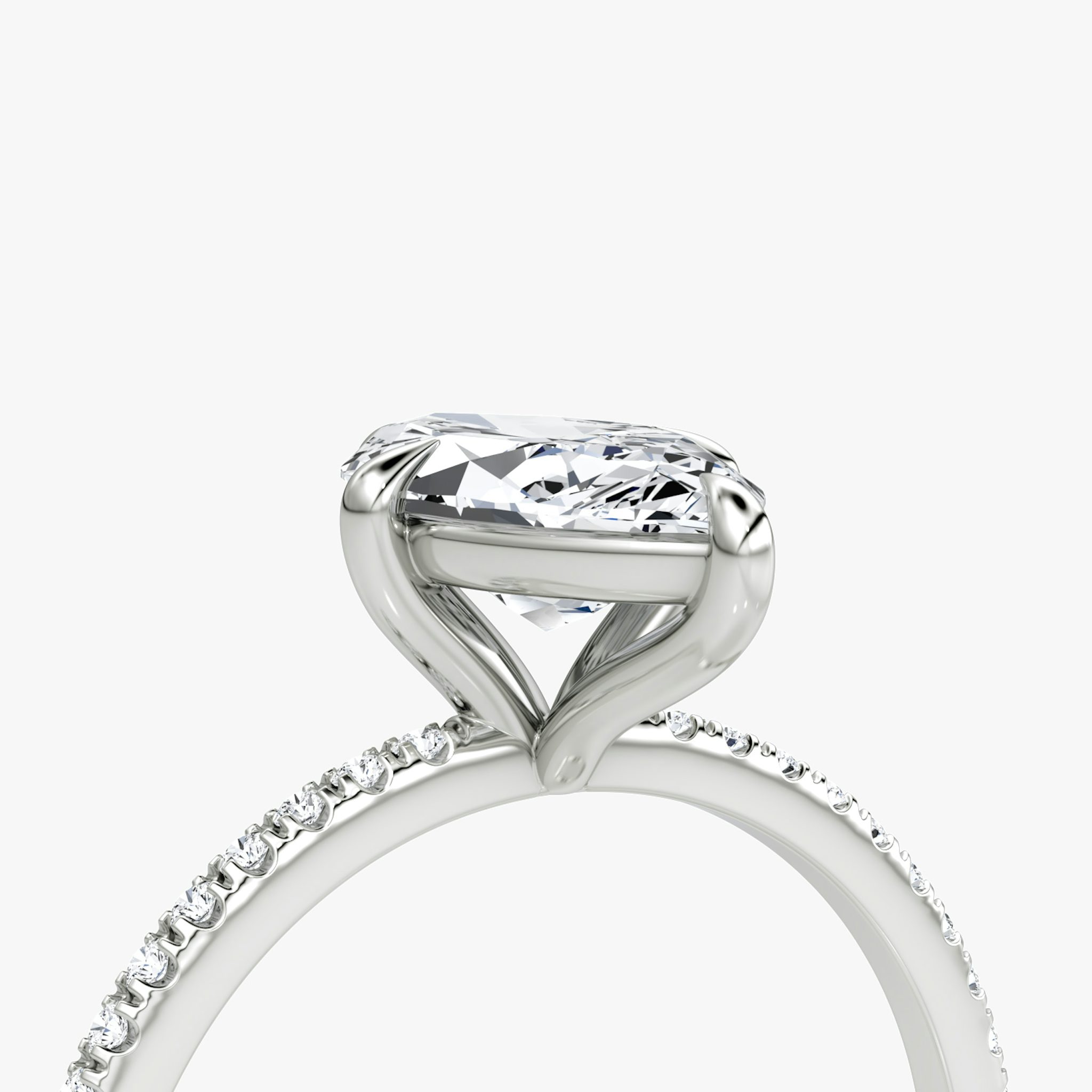 The Petite 4-Prong Solitaire | Marquise | Platinum | bandAccent: Pavé | diamondOrientation: vertical | caratWeight: other