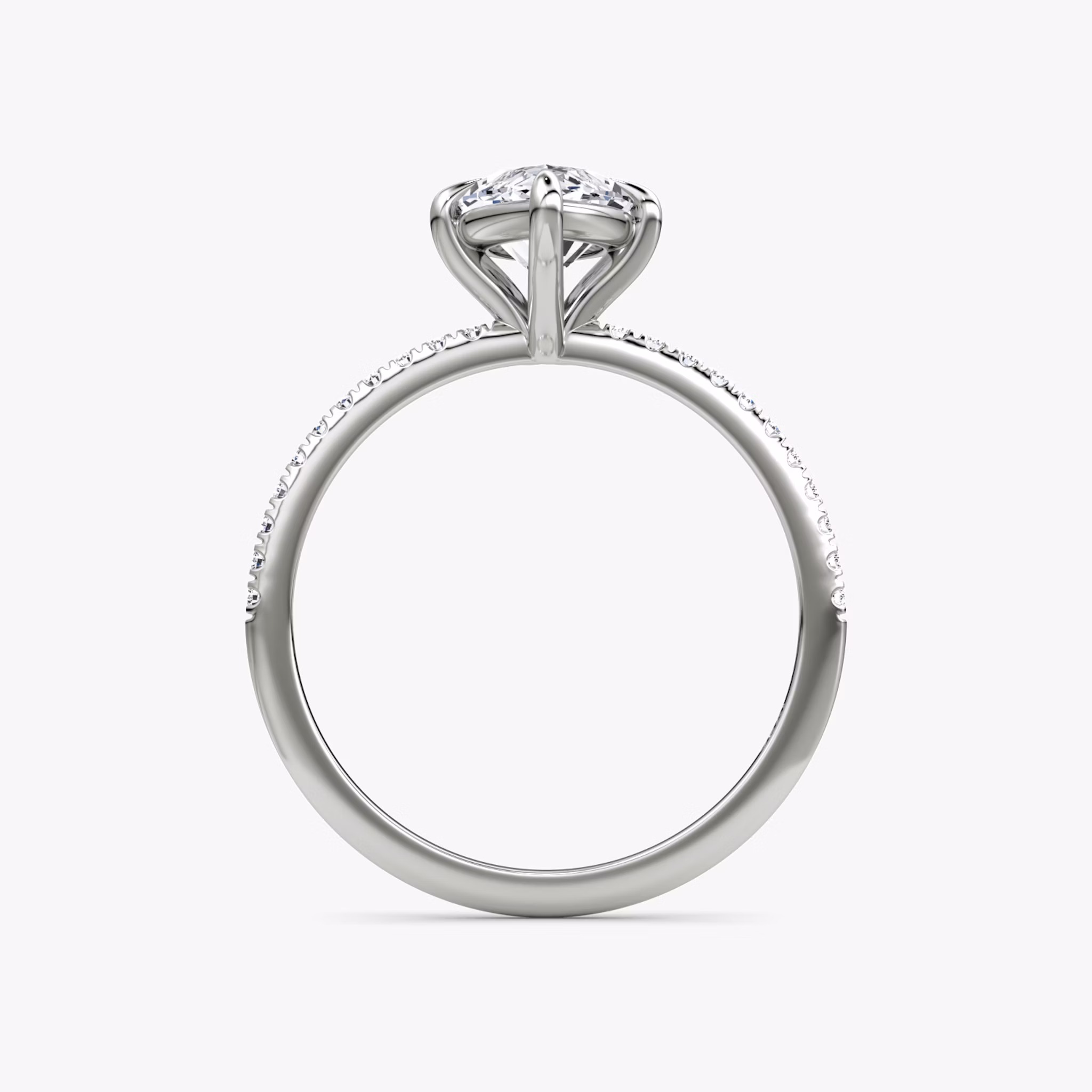 The Petite 4-Prong Solitaire | Marquise | Platinum | bandAccent: Pavé | diamondOrientation: vertical | caratWeight: other