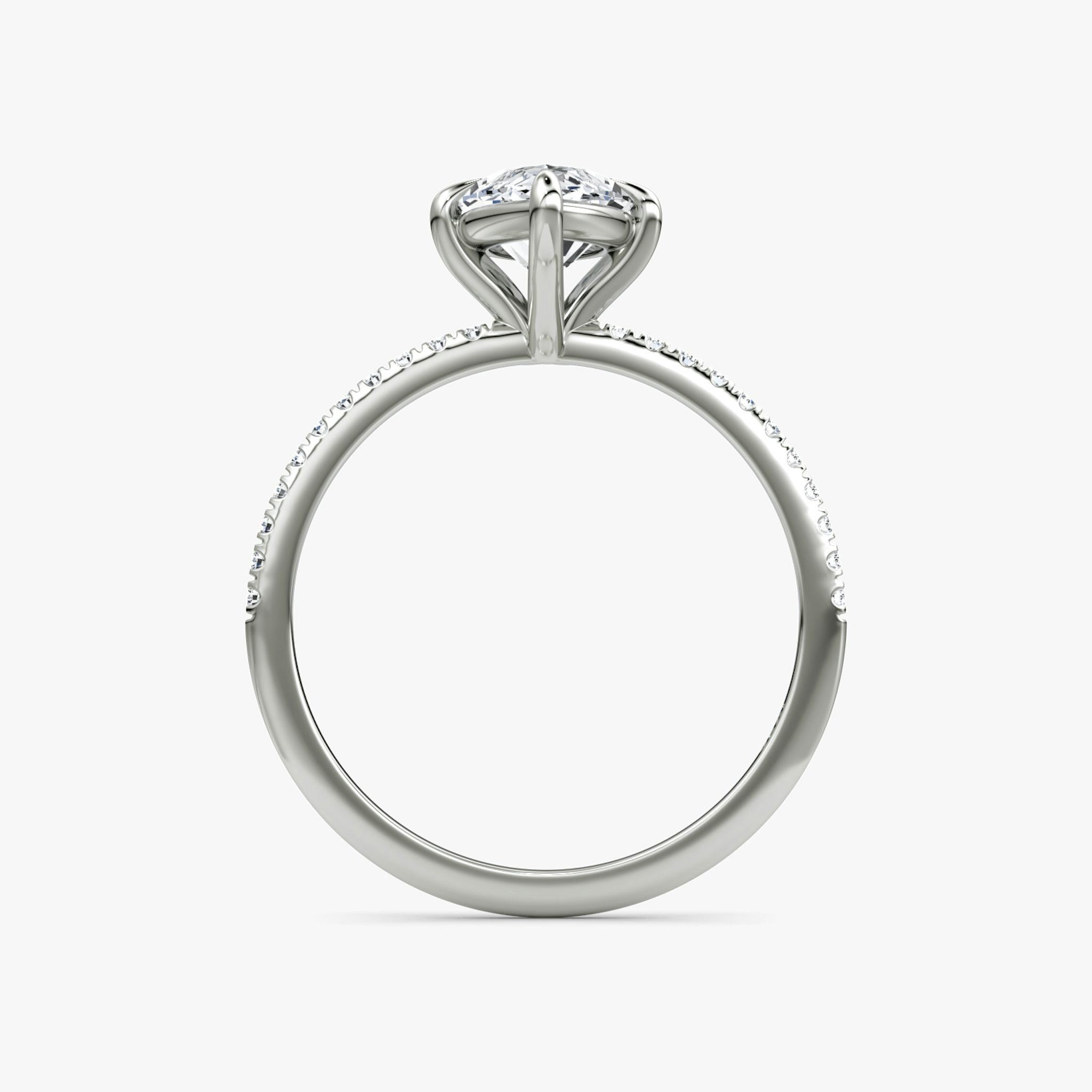 The Petite 4-Prong Solitaire | Marquise | Platinum | bandAccent: Pavé | diamondOrientation: vertical | caratWeight: other