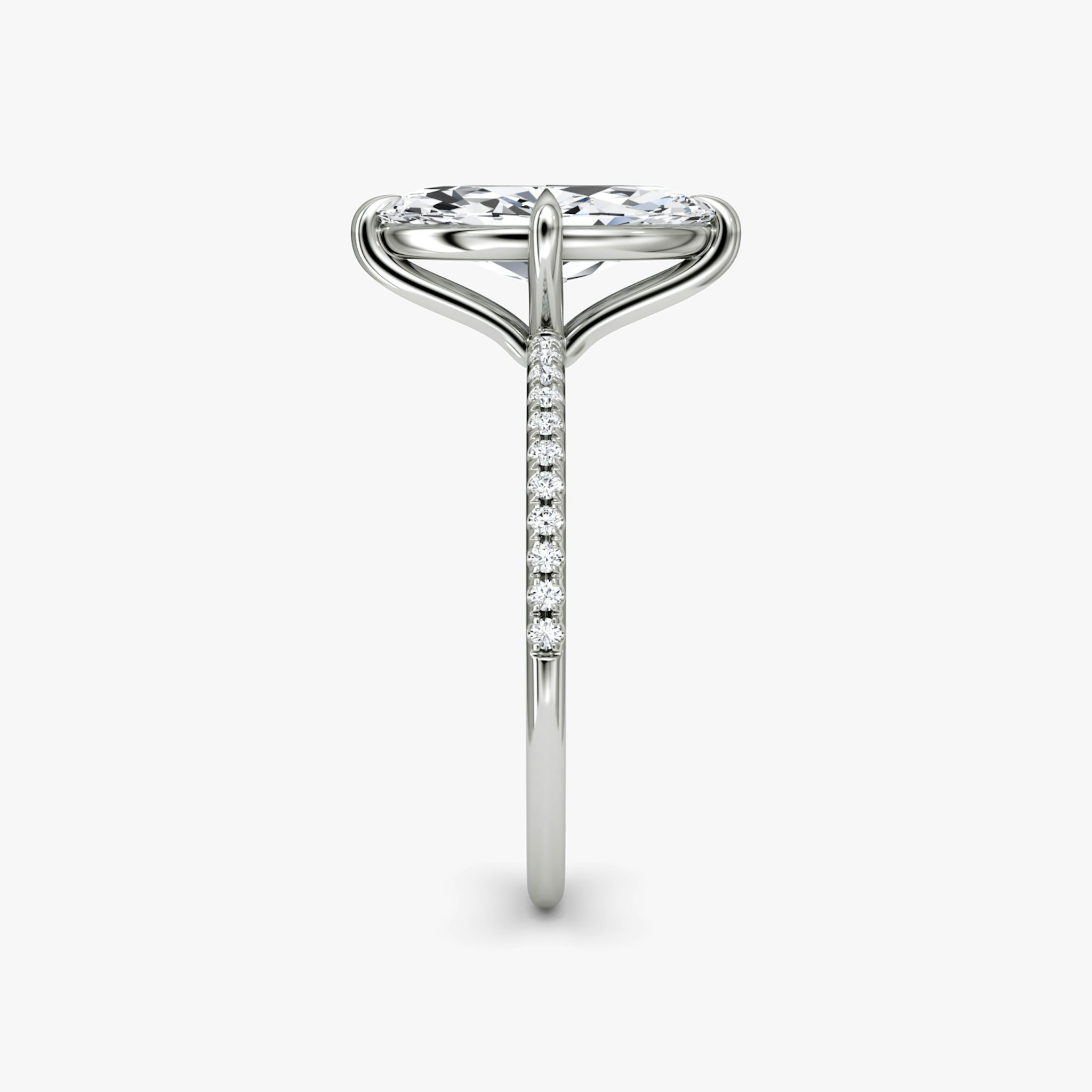 The Petite 4-Prong Solitaire | Marquise | Platinum | bandAccent: Pavé | diamondOrientation: vertical | caratWeight: other