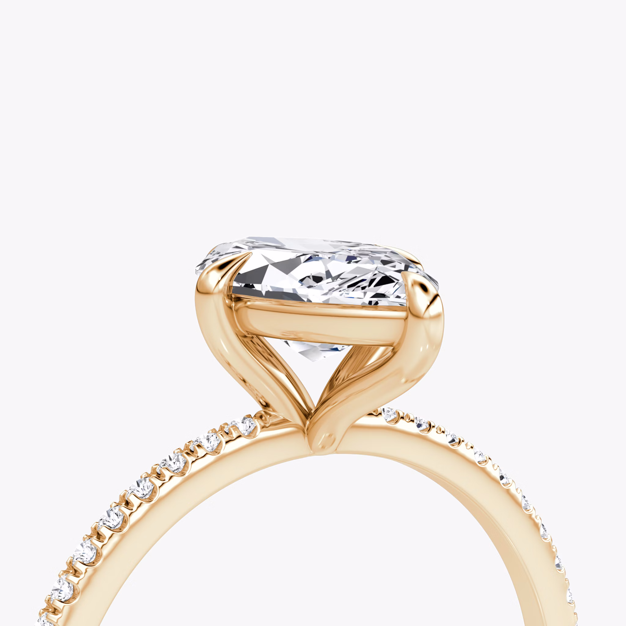 The Petite 4-Prong Solitaire | Marquise | 14k | Rose Gold | bandAccent: Pavé | diamondOrientation: vertical | caratWeight: other