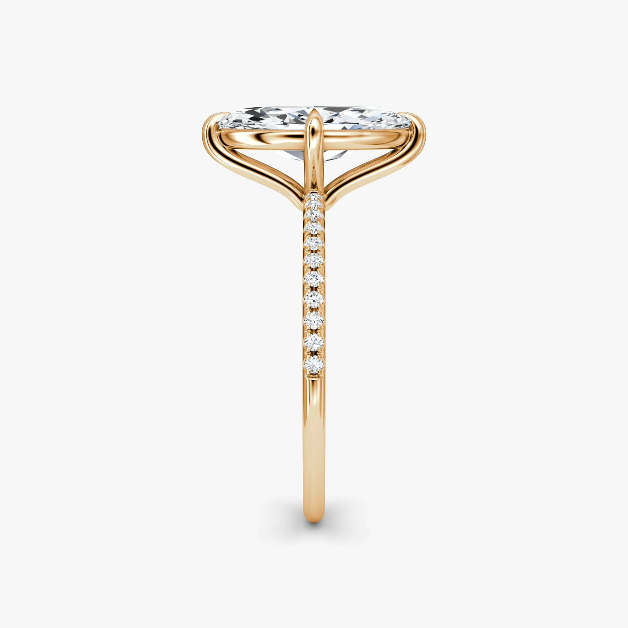 The Petite 4-Prong Solitaire | Marquise | 14k | Rose Gold | bandAccent: Pavé | diamondOrientation: vertical | caratWeight: other