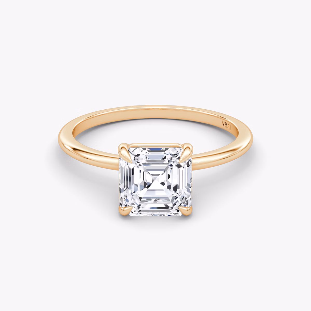 Petite 4-Prong | Asscher | 14k | Roségold | bandAccent: Ohne Pavé-Besatz | diamondOrientation: vertical | caratWeight: other