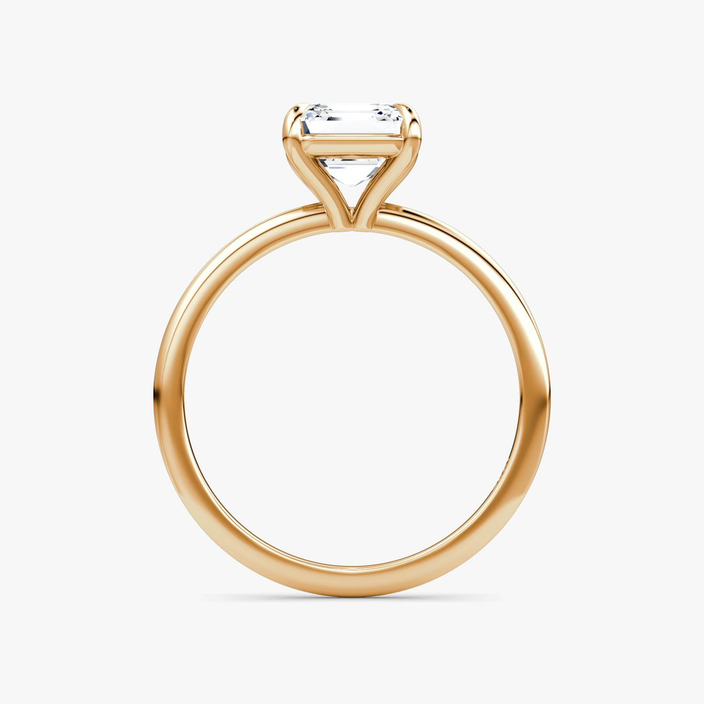 Anillo de compromiso Solitario Petite 4-Prong | Asscher | 14k | Oro rosa | bandAccent: Simple | diamondOrientation: vertical | caratWeight: other