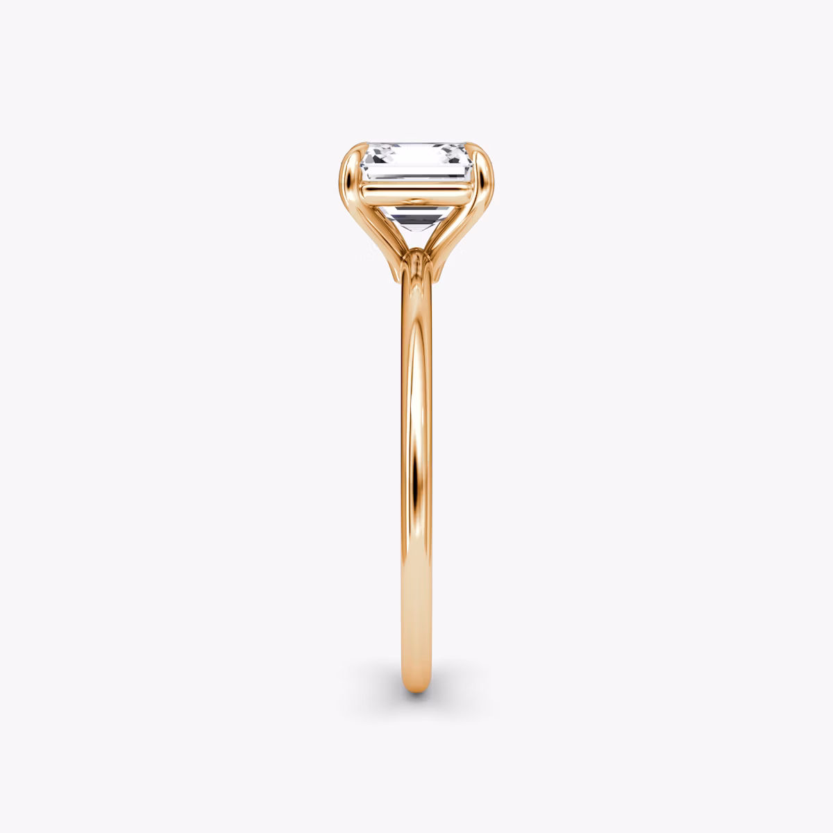 Petite 4-Prong | Asscher | 14k | Roségold | bandAccent: Ohne Pavé-Besatz | diamondOrientation: vertical | caratWeight: other