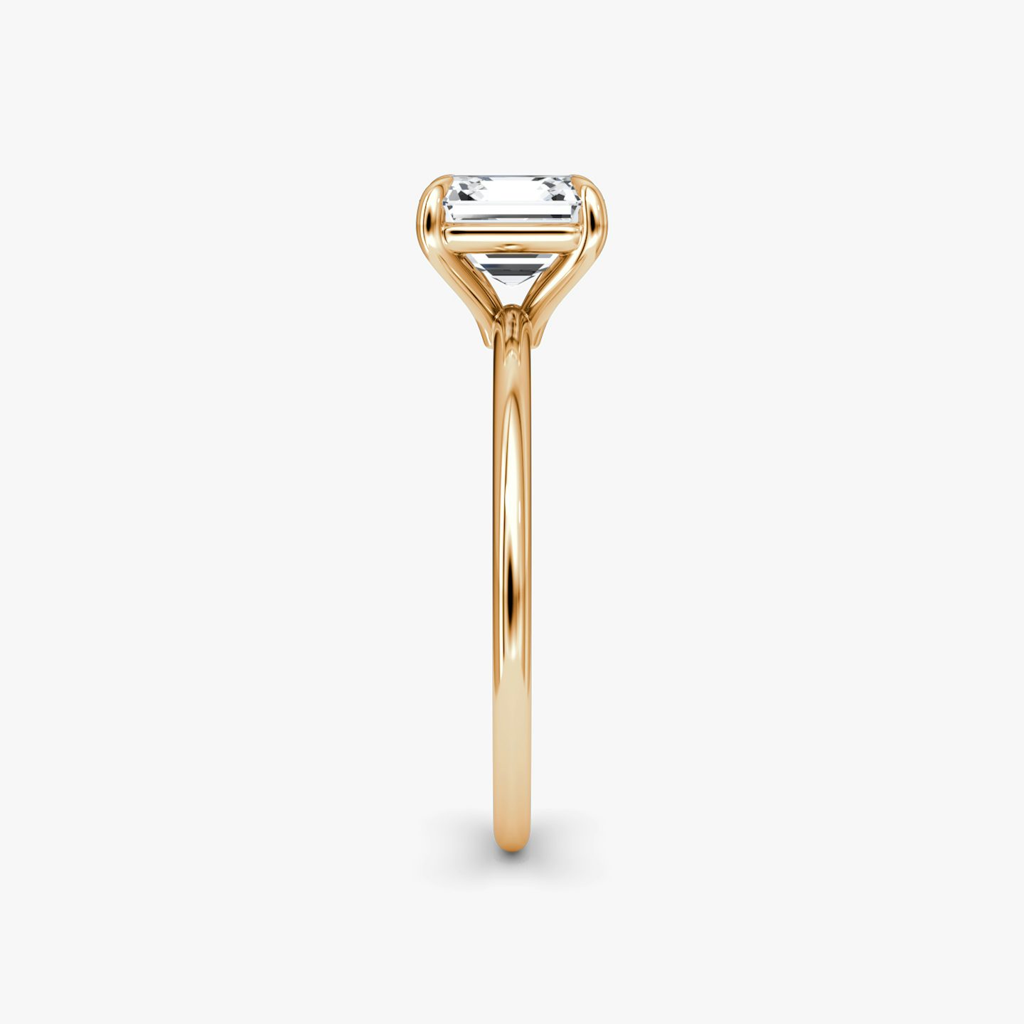 Anillo de compromiso Solitario Petite 4-Prong | Asscher | 14k | Oro rosa | bandAccent: Simple | diamondOrientation: vertical | caratWeight: other