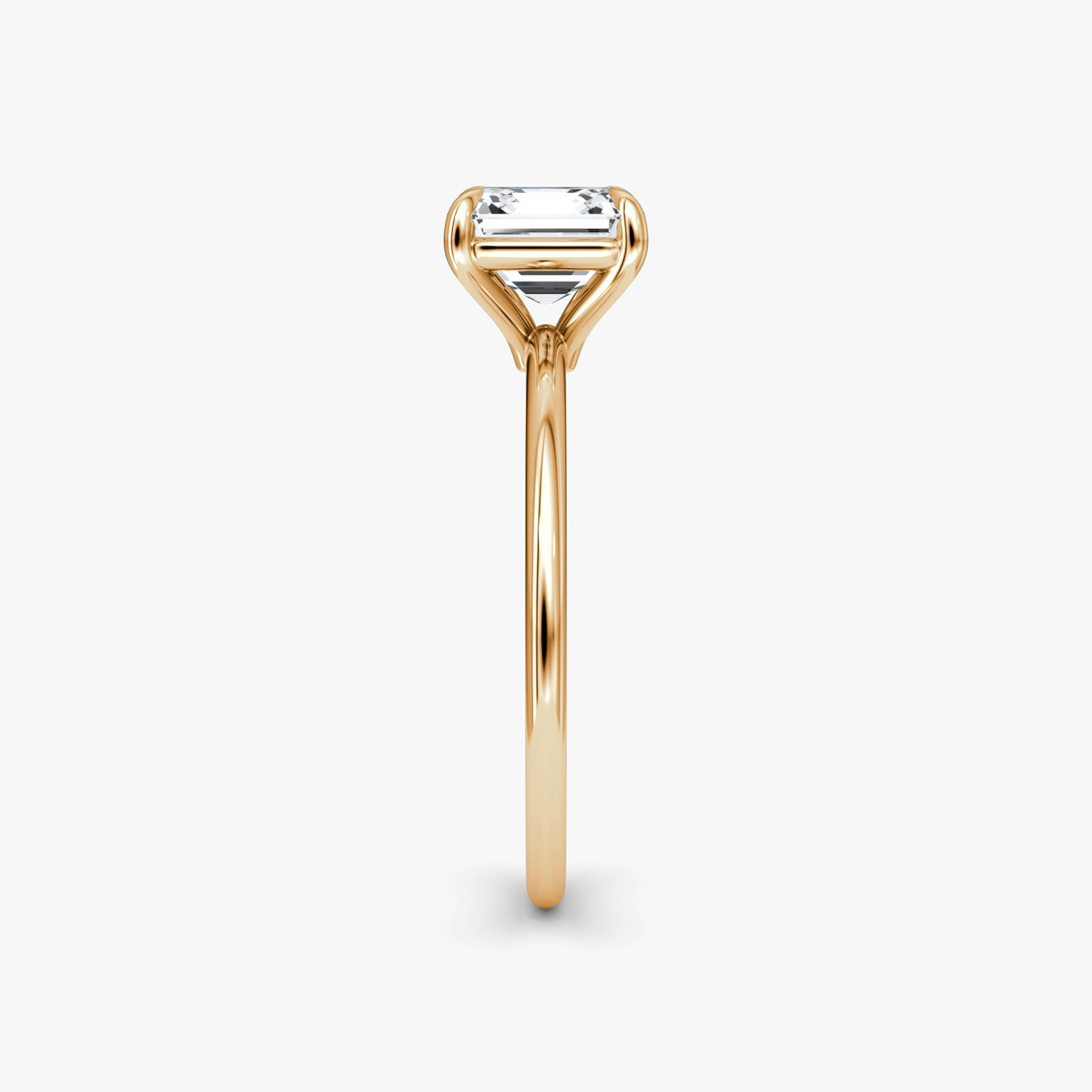 The Petite 4-Prong Solitaire | Asscher | 14k | Rose Gold | bandAccent: Plain | diamondOrientation: vertical | caratWeight: other