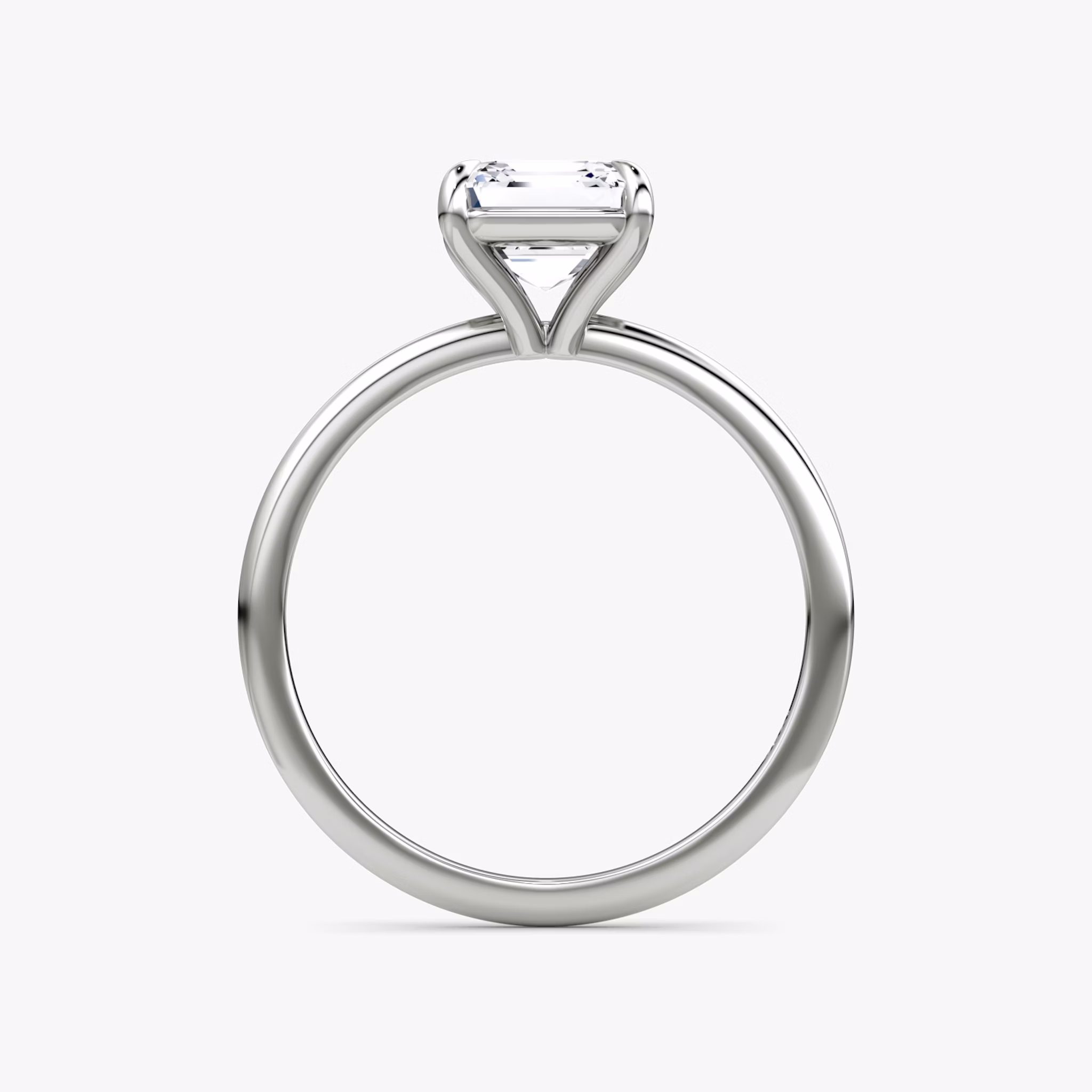 The Petite 4-Prong Solitaire | Asscher | Platinum | bandAccent: Plain | diamondOrientation: vertical | caratWeight: other