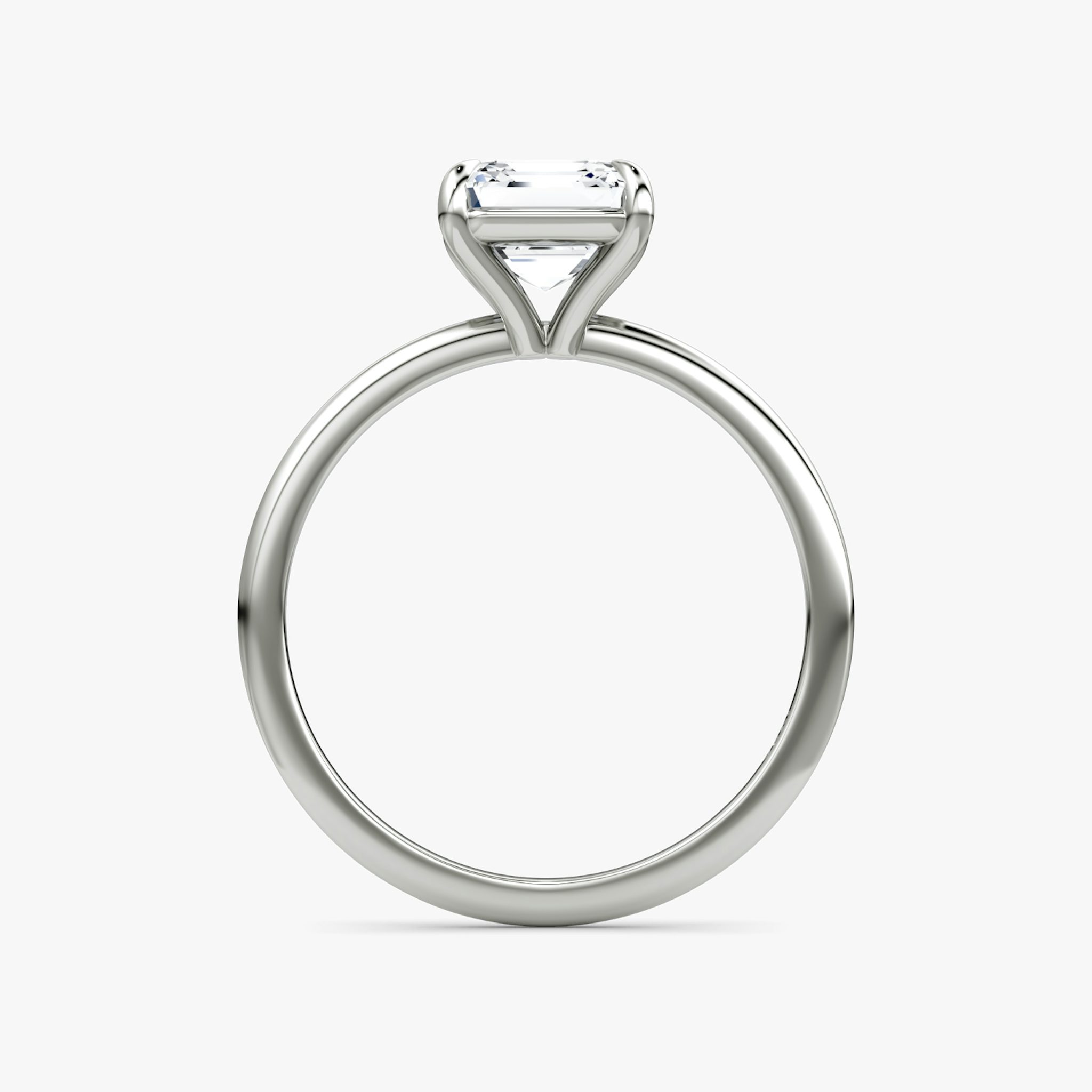 The Petite 4-Prong Solitaire | Asscher | Platinum | bandAccent: Plain | diamondOrientation: vertical | caratWeight: other